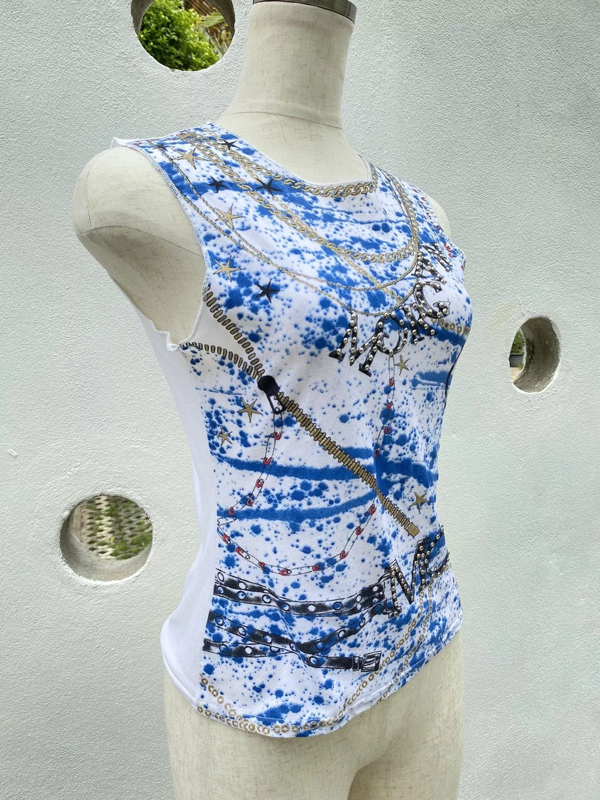 Morgano Blouses Morgano Morgan Y2K printed top Blue