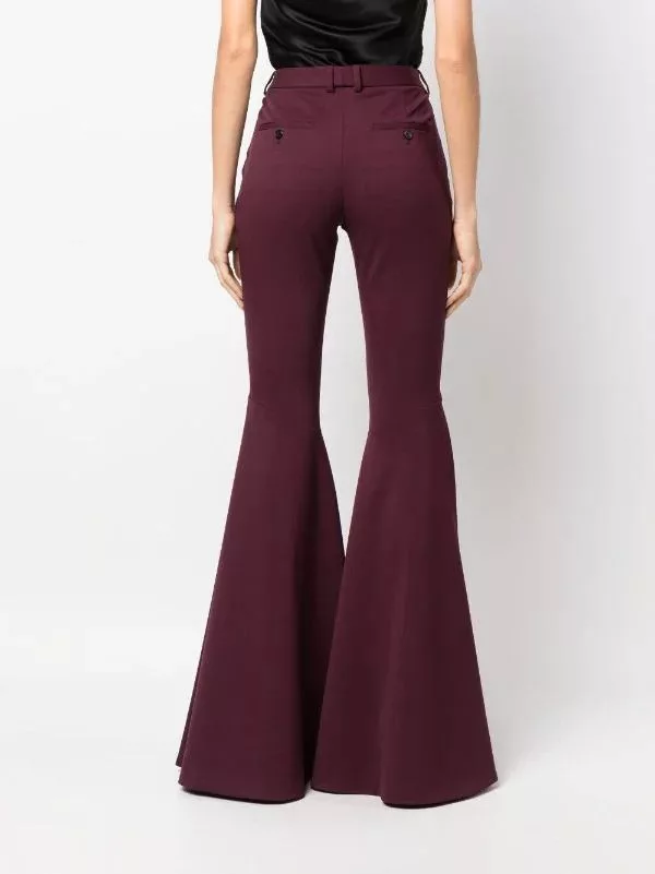 Saint Laurent Paris Pants Saint Laurent Paris o1b1hav110724 Flared Pants in Gabardine in Marroon