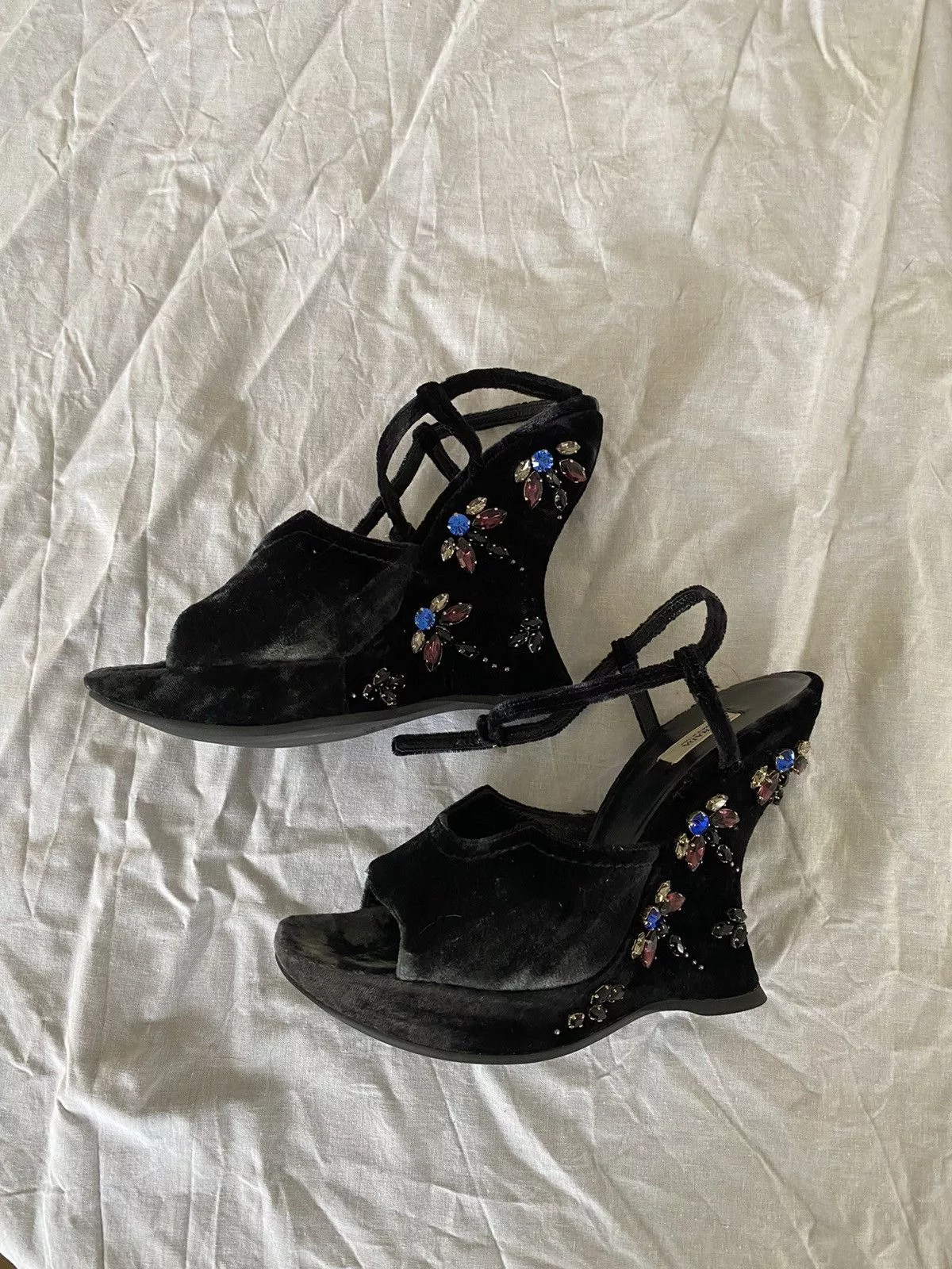 Prada Sandals vintage podium platform sandals Prada Fall 2004 Gray