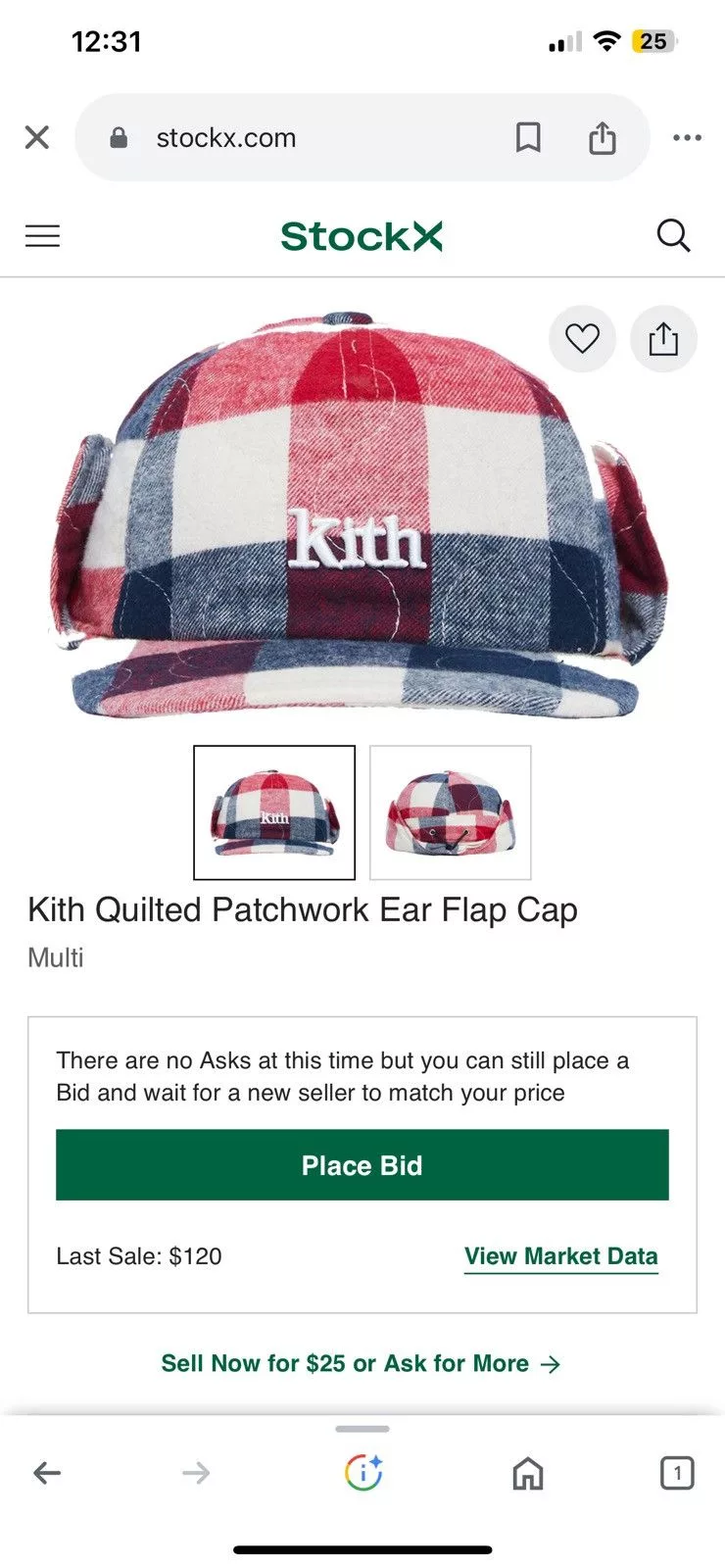 Kith Hats Kith Quilted Patchwork Ear Flap Cap Red