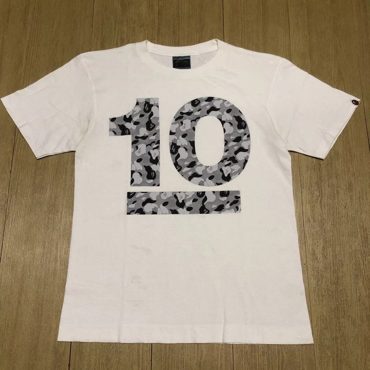 Bape Short Sleeve T Shirts Bape × Vintage OG NIGO A Bathing Ape BAPE 10th Anniversary T-shirts White