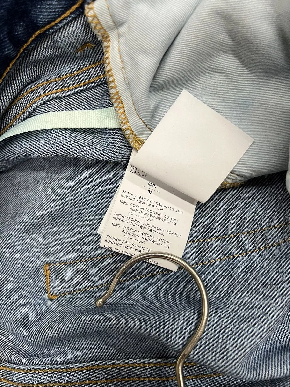 Off-White Denim Off-White Off White Gothic Embroidered Jeans Blue