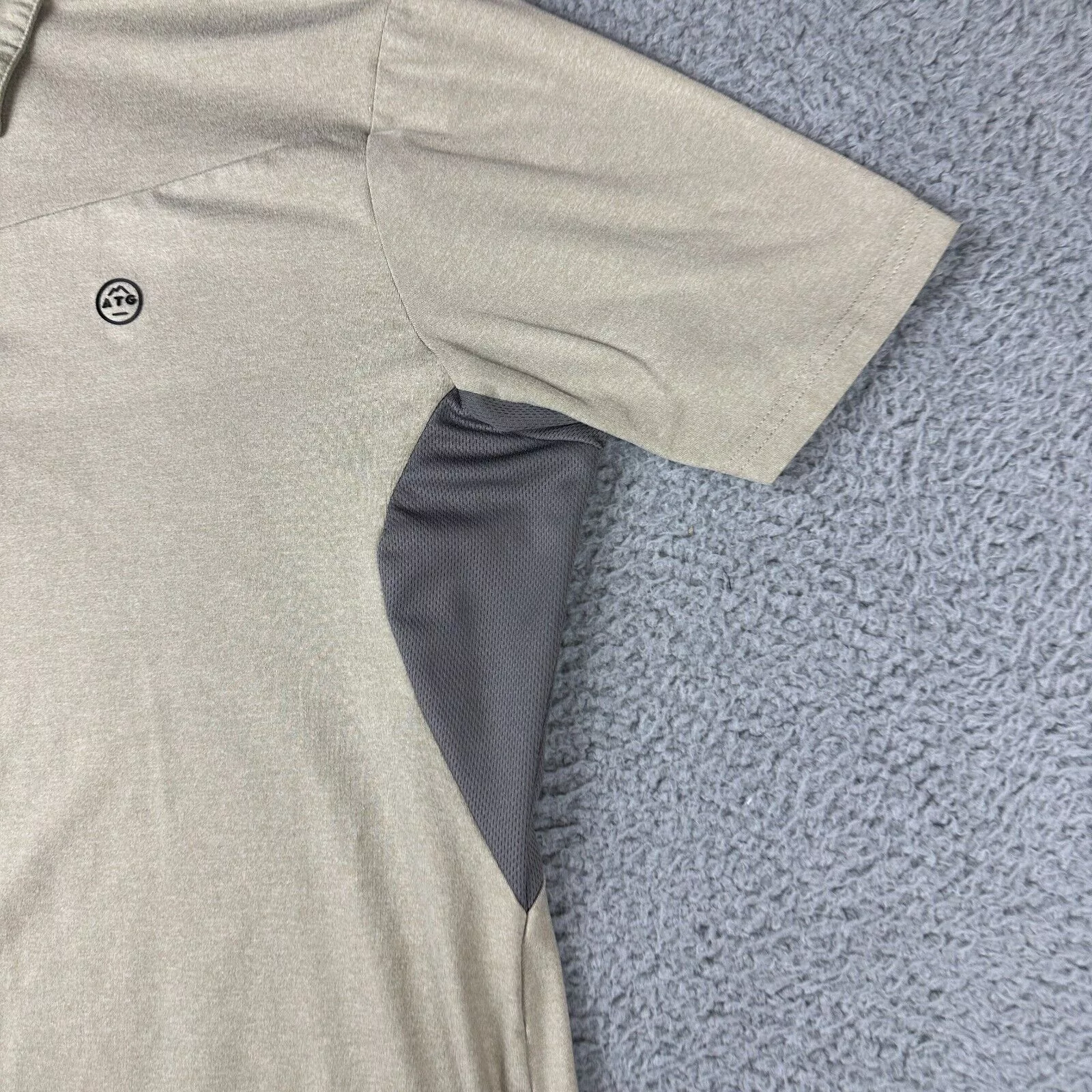Wrangler Short Sleeve T Shirts Wrangler ATG Regular Fit Adult Front Logo Casual Polo Shirt Beige