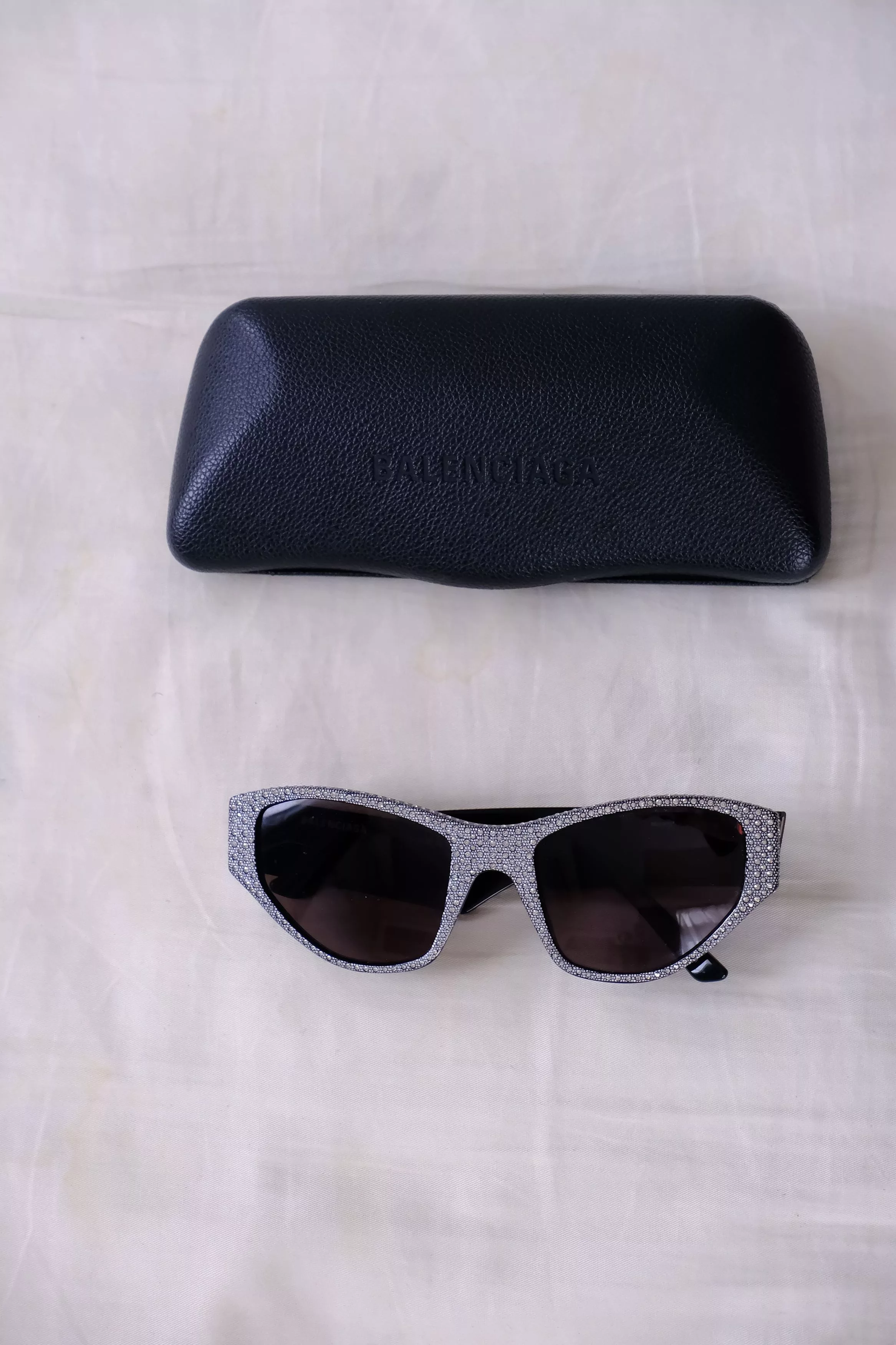 Balenciaga Glasses [Rare] balenciaga swarovski ccat eye sunglases Silver