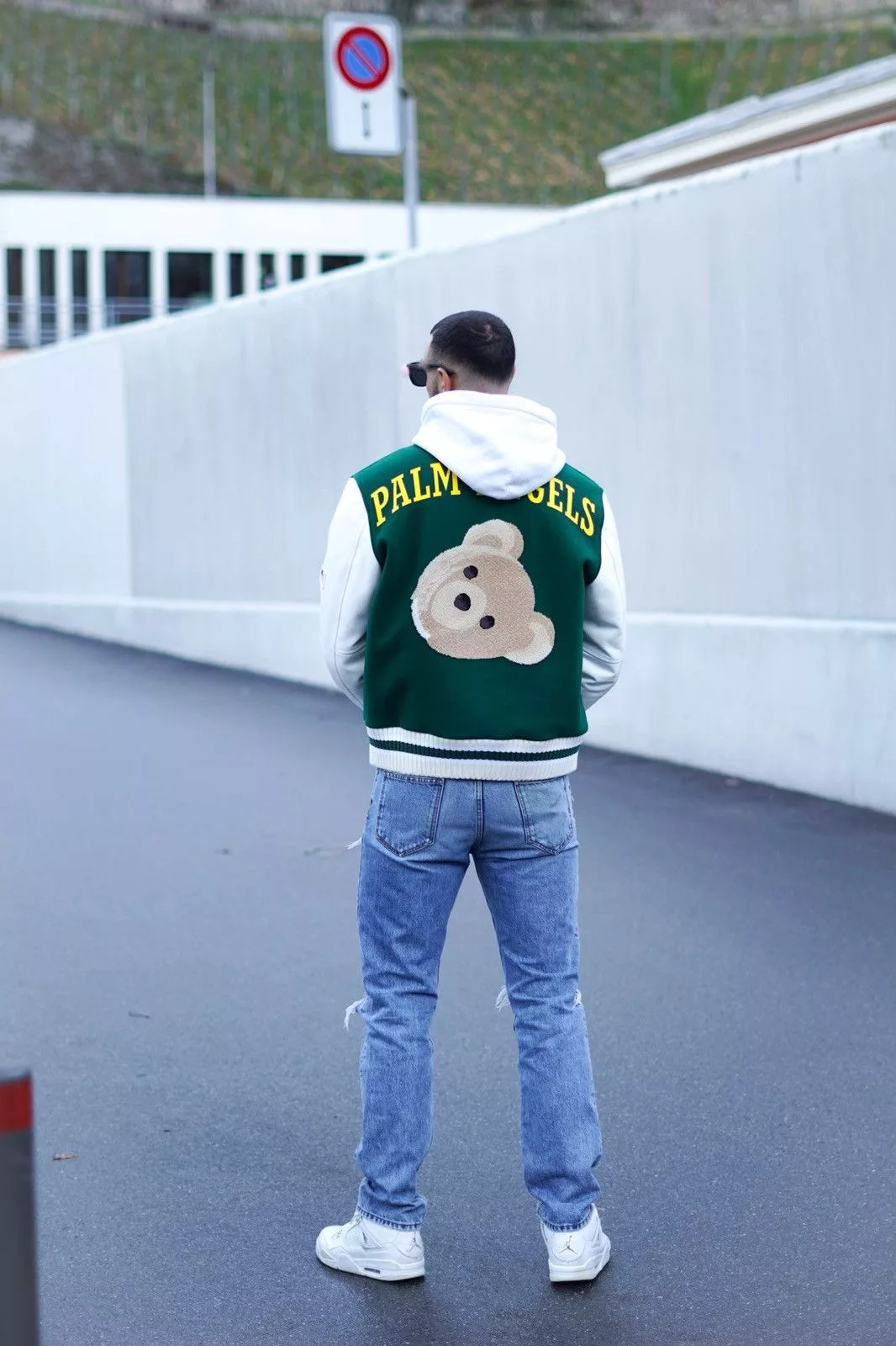 Palm Angels Leather Jackets Palm Angels Varsity Jacket Green