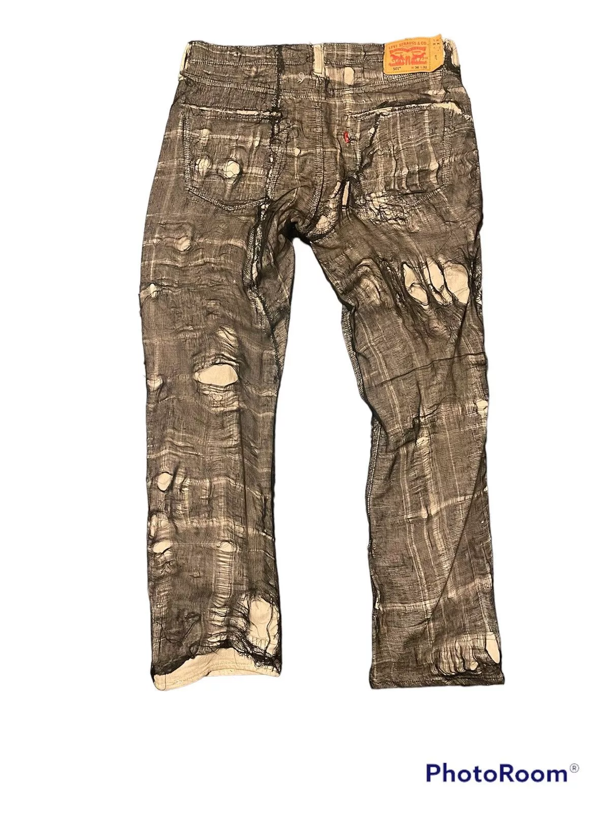 Ends Repair Denim LAST DROP Ends Repair Distressed Black Cobweb Mesh Denim