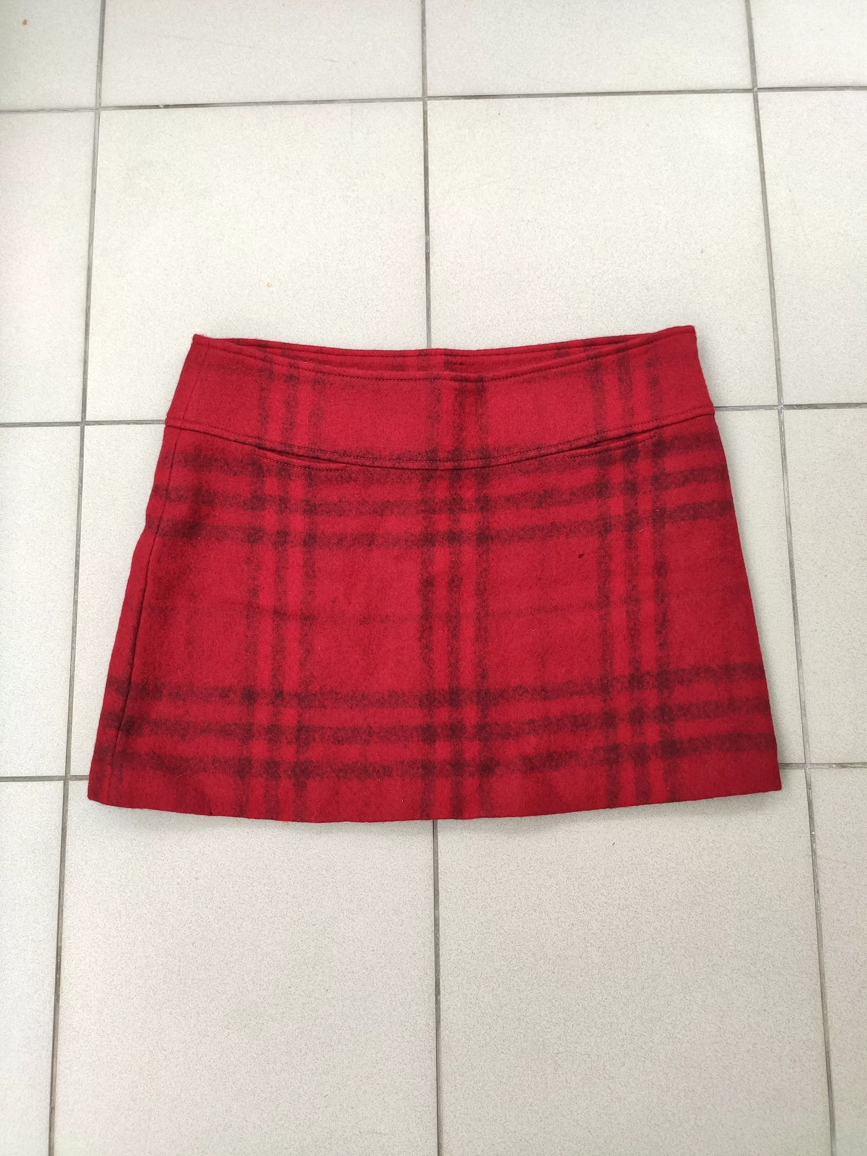 Burberry Midi Skirts Rare Burberry wool skirt tartan nova check red