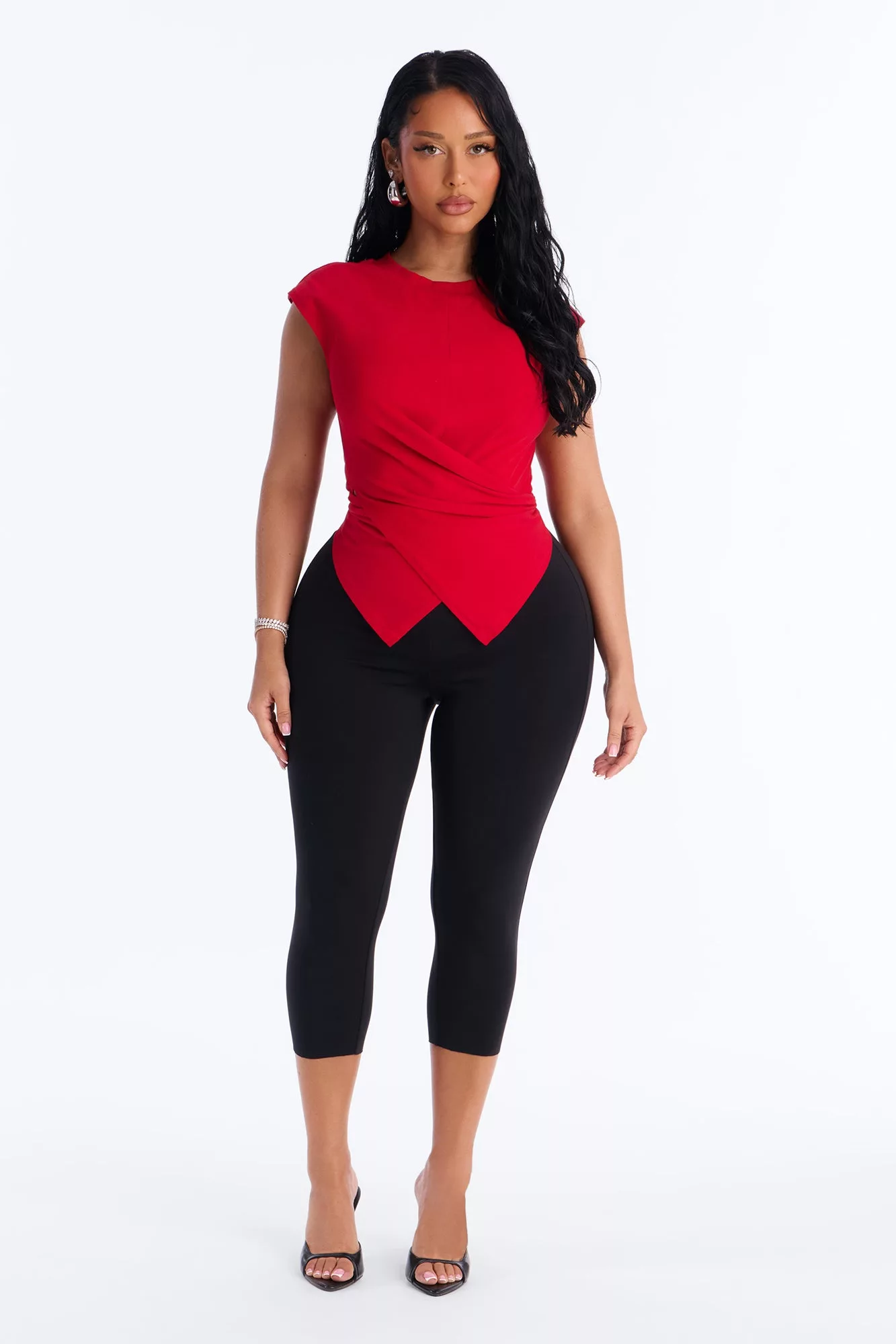 Crossed Up Crew Neck Tee - Red