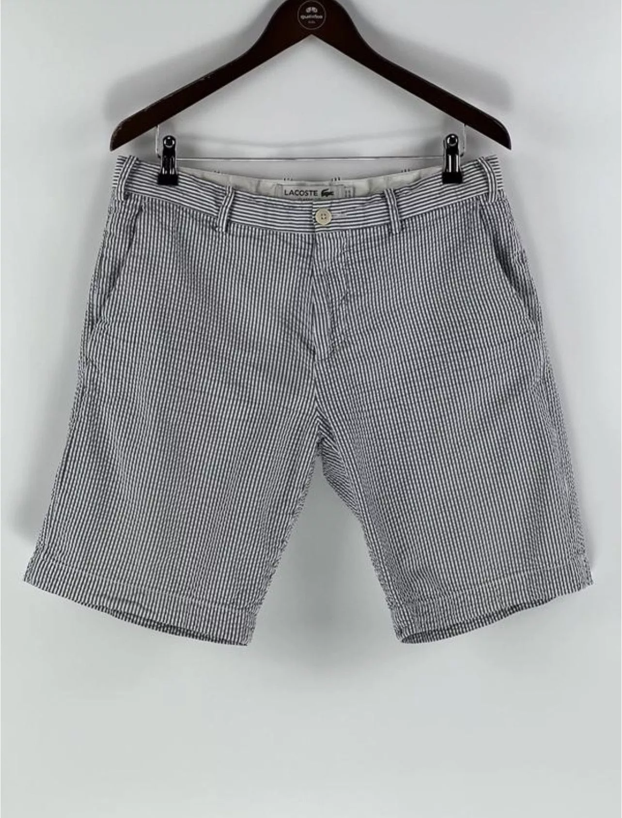 Lacoste Shorts Lacoste Men's Cotton Striped Shorts Size US33 White Streetwear