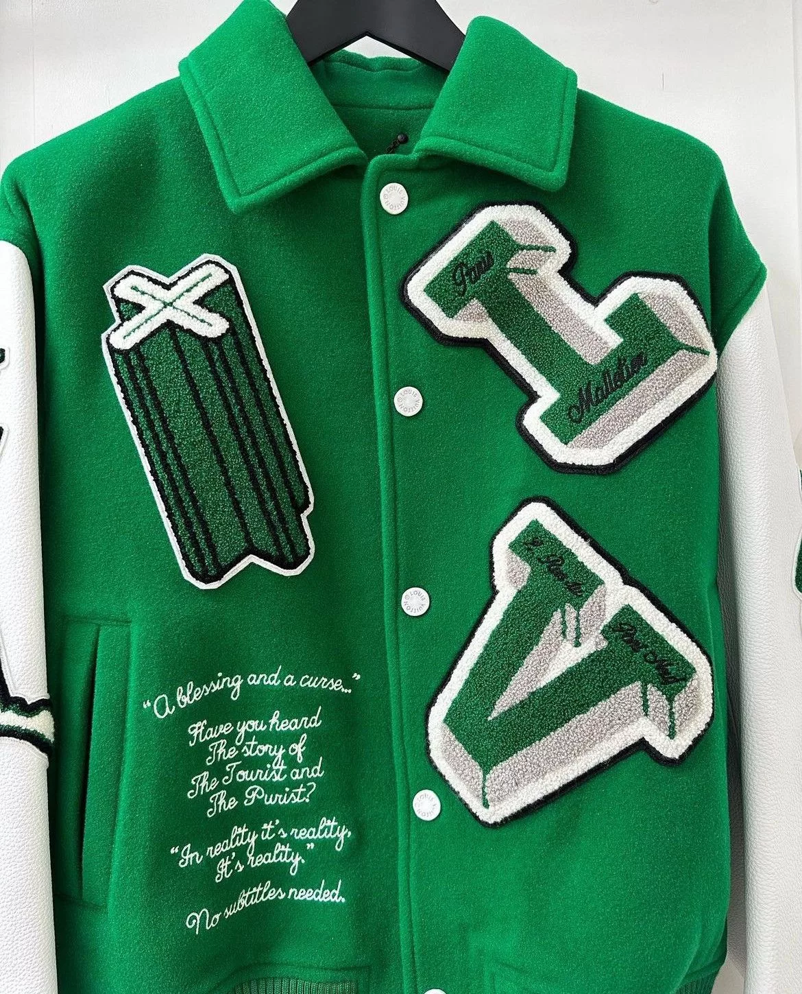 Louis Vuitton Light Jackets Louis Vuitton FW21 Green & White Varsity Jacket