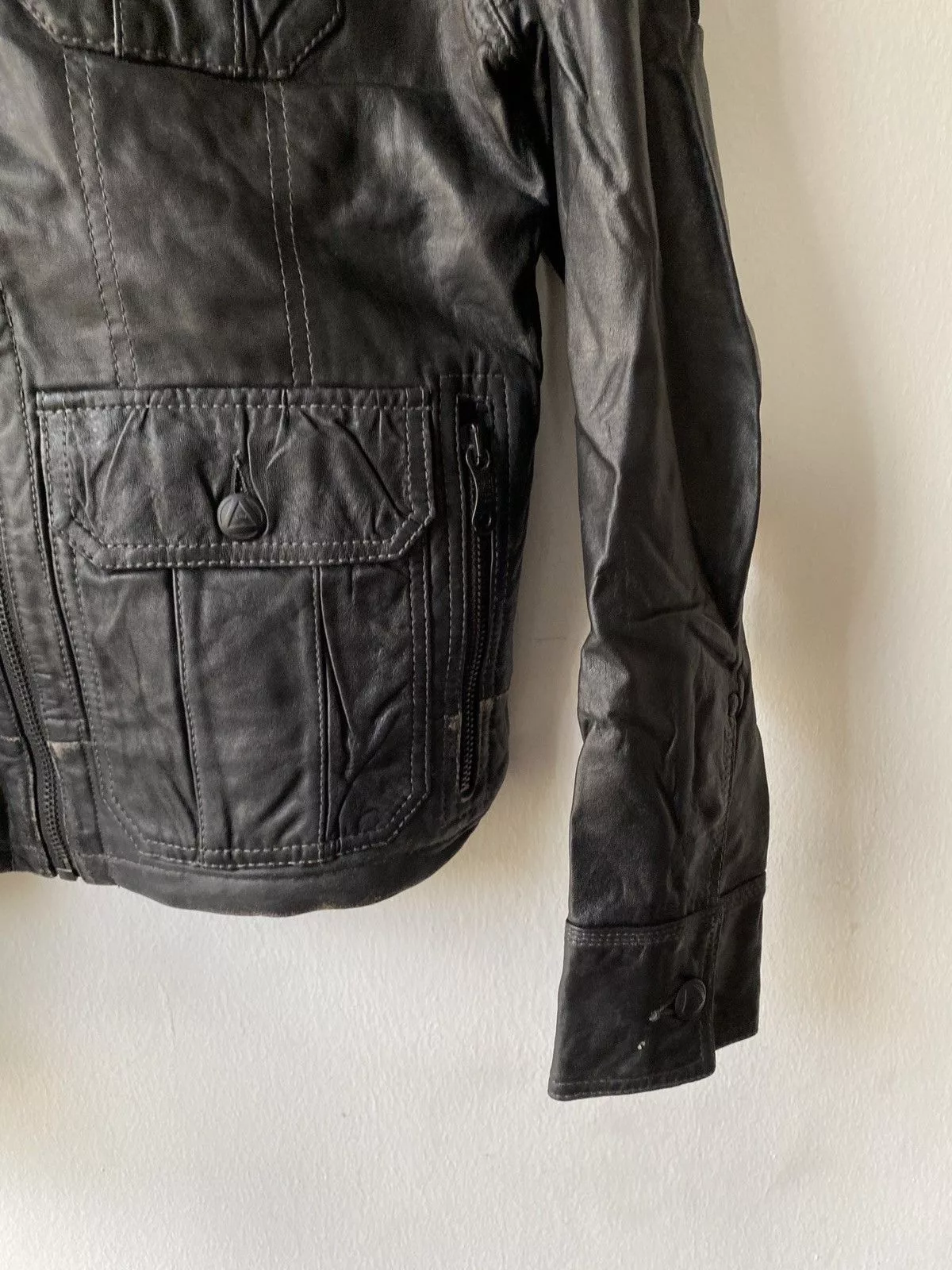 G-Star Leather Jackets G-Star G Star Raw 3301 Multipocket Leather Jacket Black