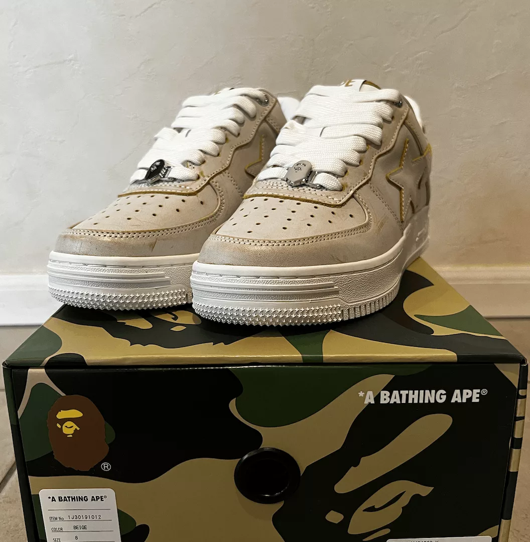 Bape Low Top Sneakers BAPESTA #5 Beige