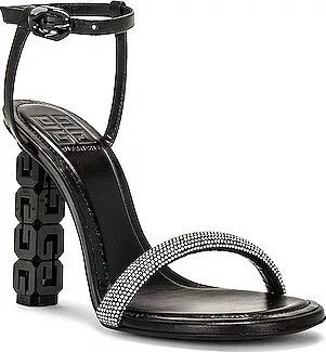 Givenchy Sandals Givenchy o1srvl11e0624 G Cube Crystal Ankle-Strap Sandals in Black