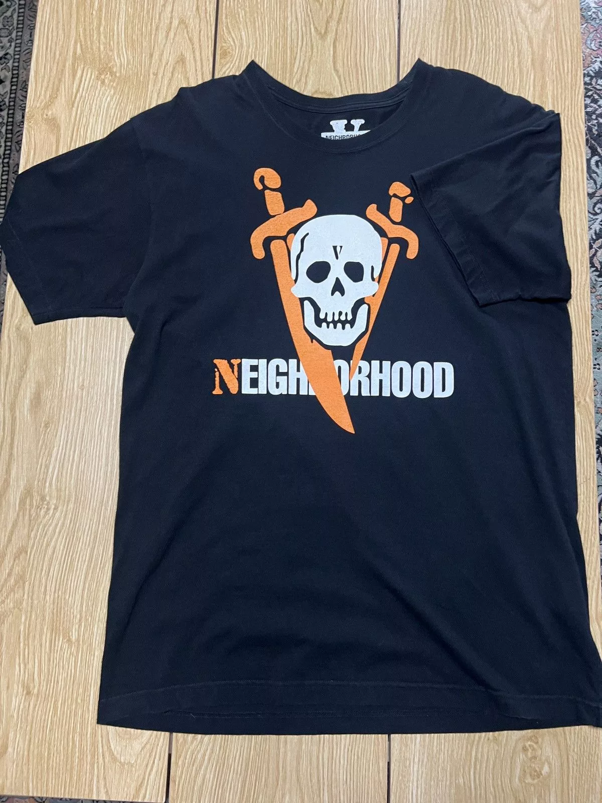Neighborhood Short Sleeve T Shirts Neighborhood × Vlone Neighborhood x Vlone Tee Black Streetwear