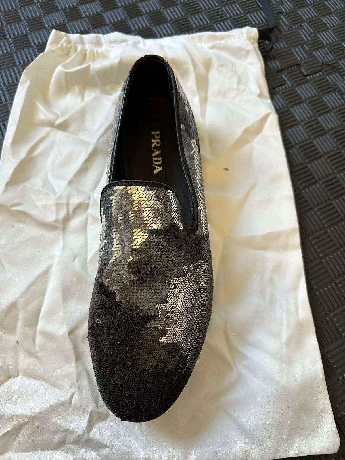 Prada Formal Shoes Sequin Prada loafers Black