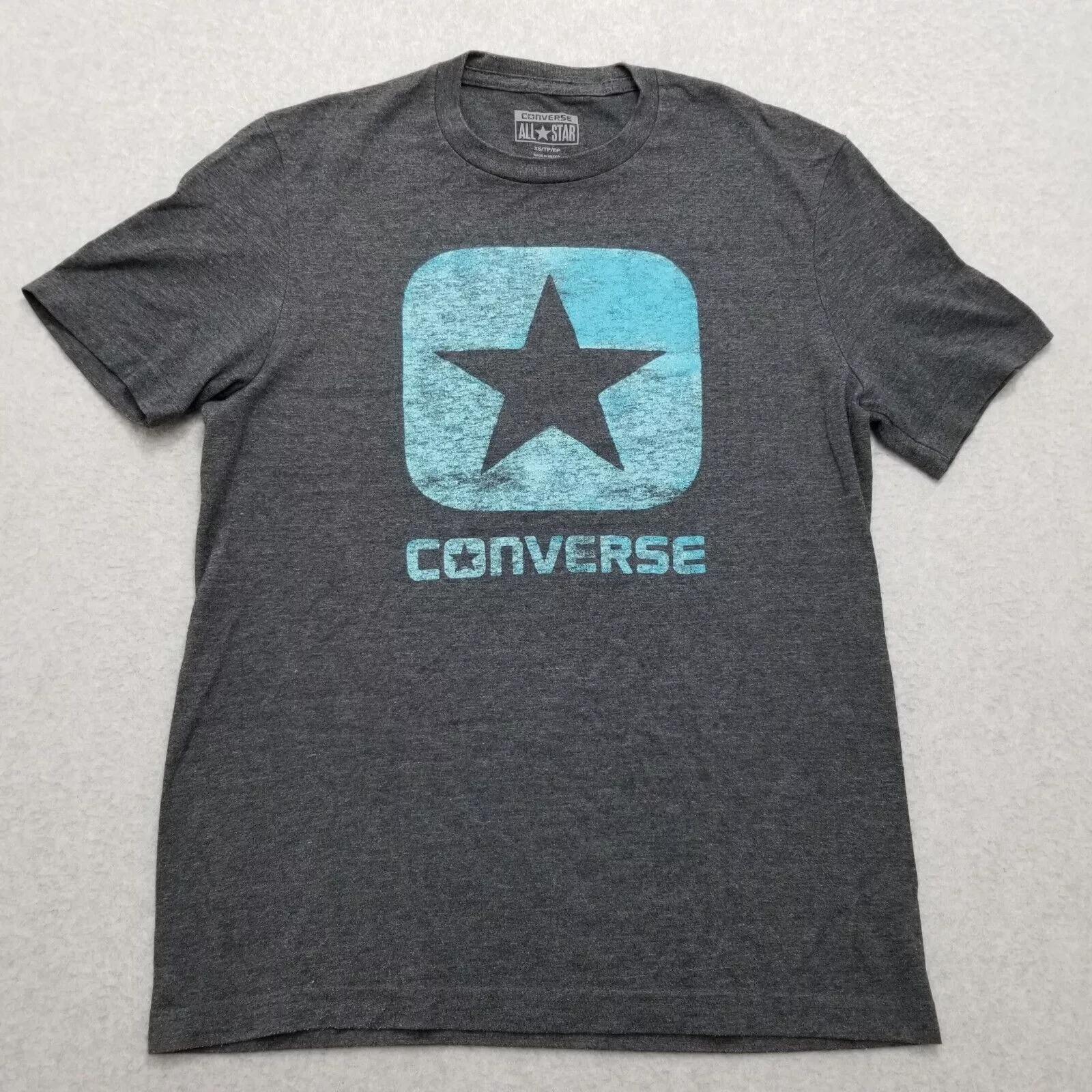 Converse Short Sleeve T Shirts Converse Shirt Mens XS Short Sleeve All Star Spell Out Gray