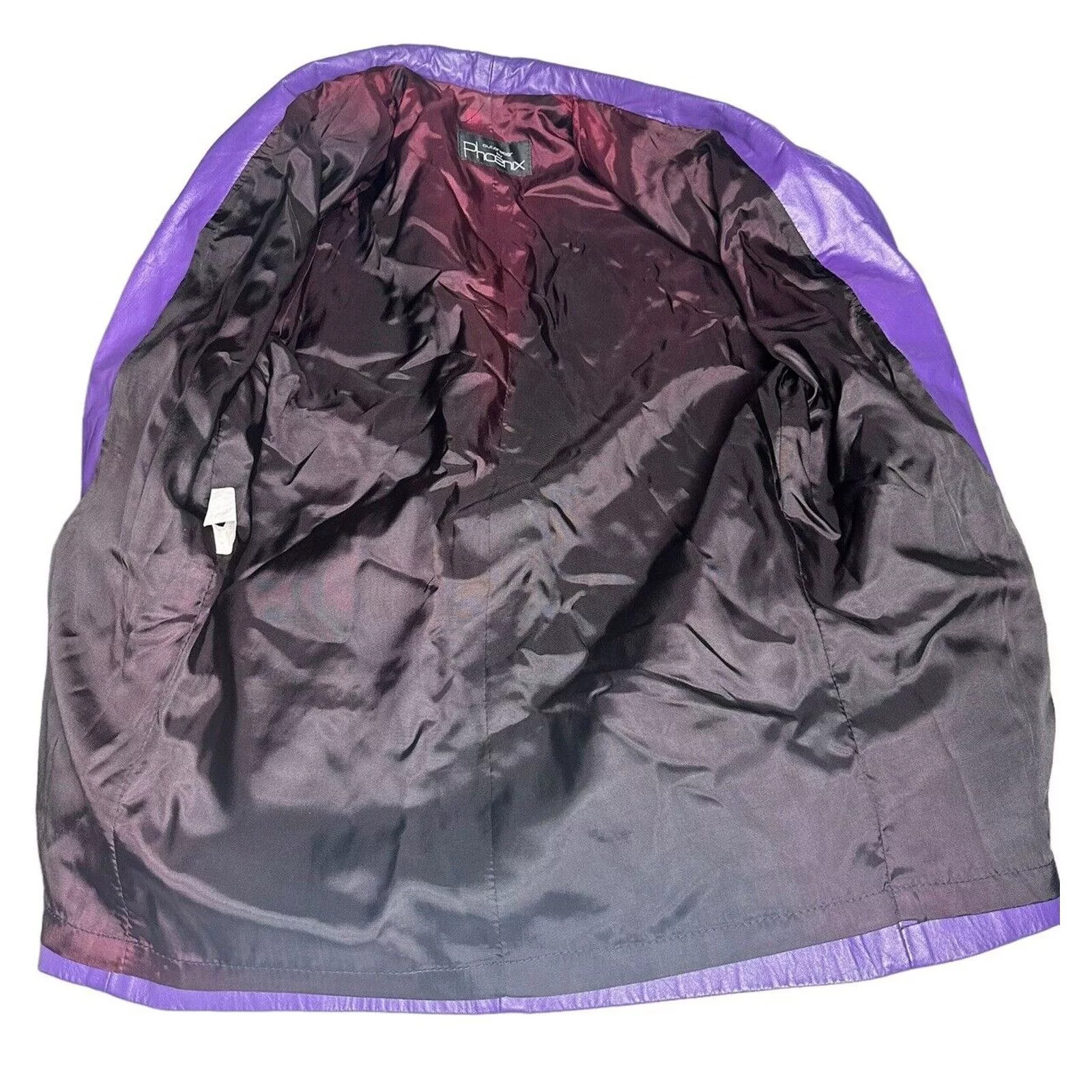Other Jackets Other Vtg 90s Outerwear by Pheonix Purple Leather Jacket Coat SP