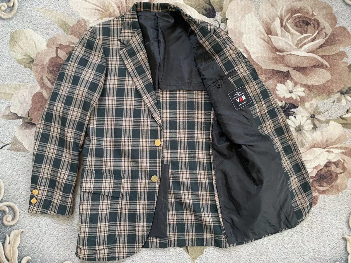 Van Light Jackets Van × Vans Nice Checkered Wool Van Jacket Green
