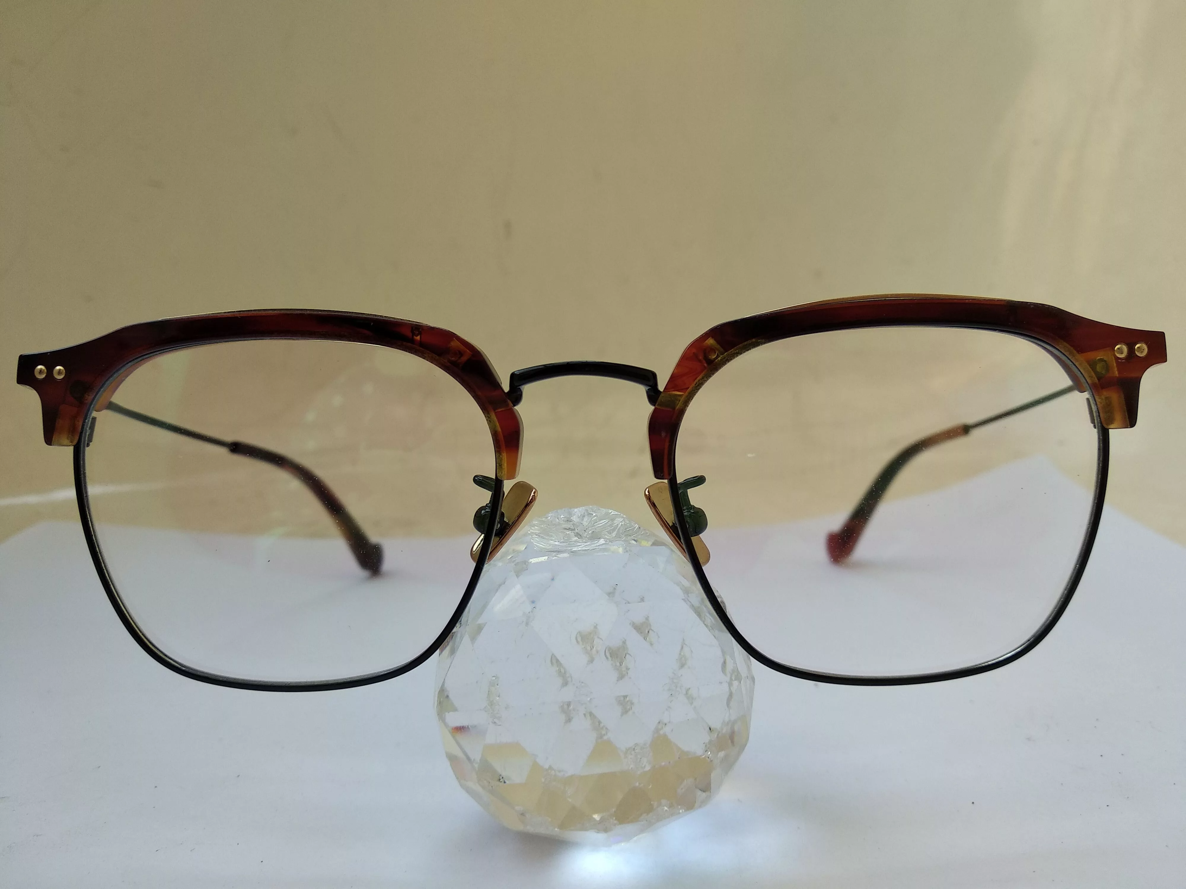 Other Glasses Other Mod Malcolm X Brown Gold Eyeglasses Frame Multi