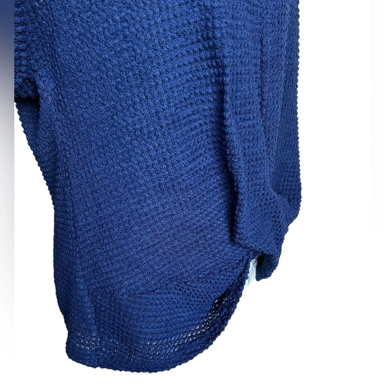 Other Short Sleeve T Shirts Other Emery Rose Short Sleeve Waffle Knit Pullover Top Navy Blue