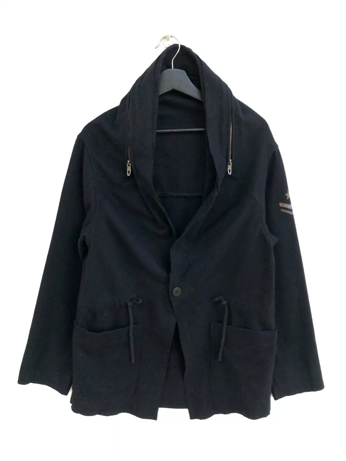 PPFM Light Jackets PPFM × Seditionaries PPFM Seditionaries Safety Pin Logo Wool Alien Neck Jacket Black