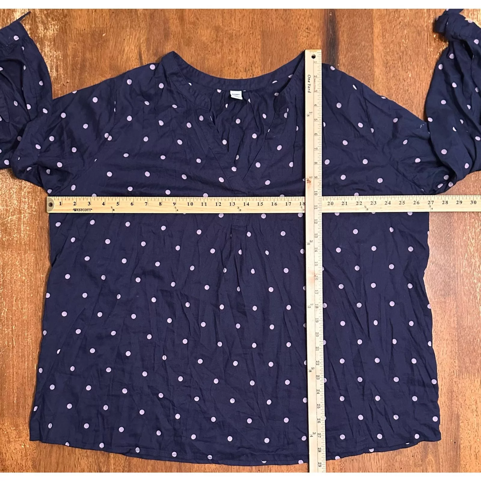 Old Navy Blouses EUC Old Navy Polka Dot Tunic Top Size 2X Blue