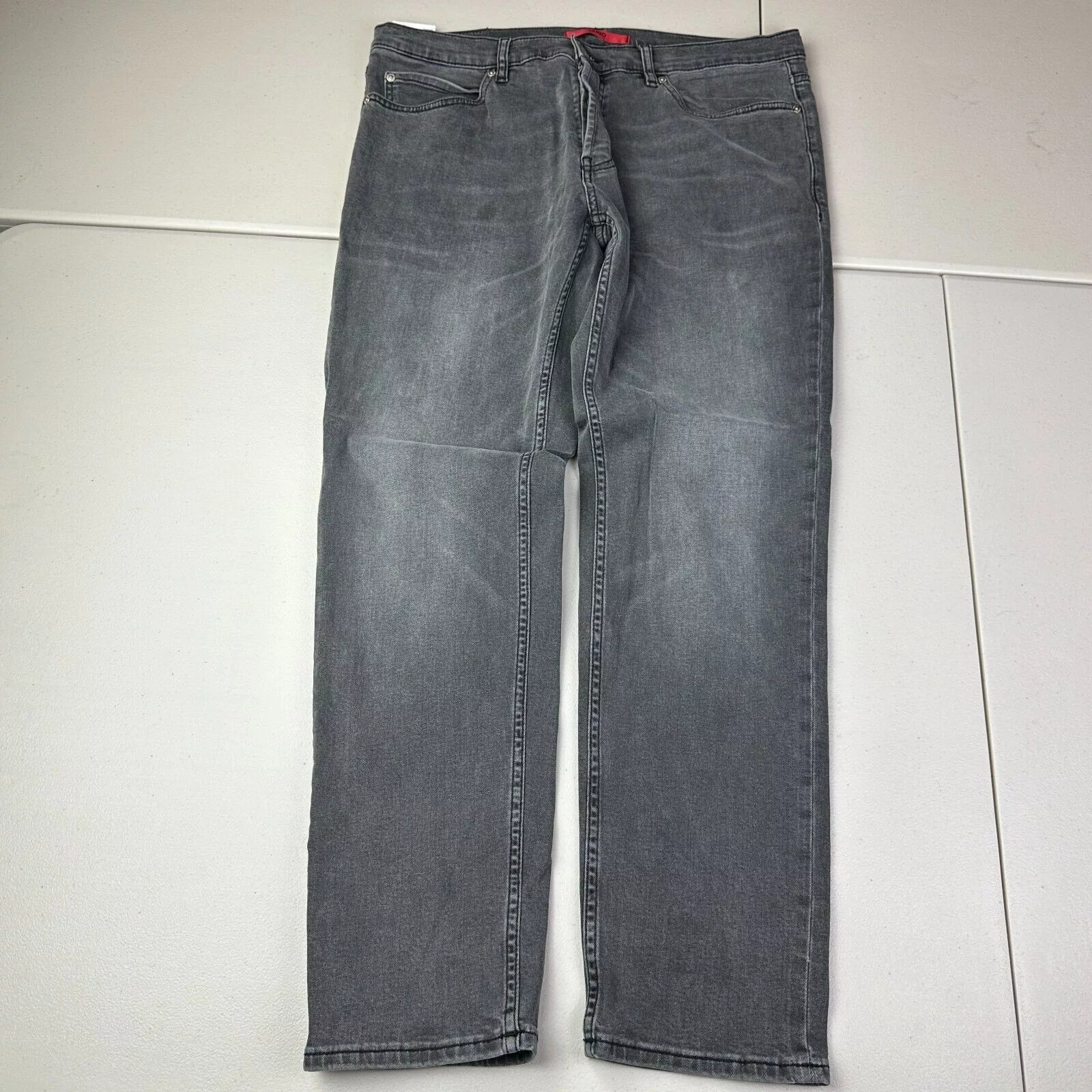 Hugo Boss Denim Hugo Boss Jeans Mens Black Straight Leg Dark Wash Denim