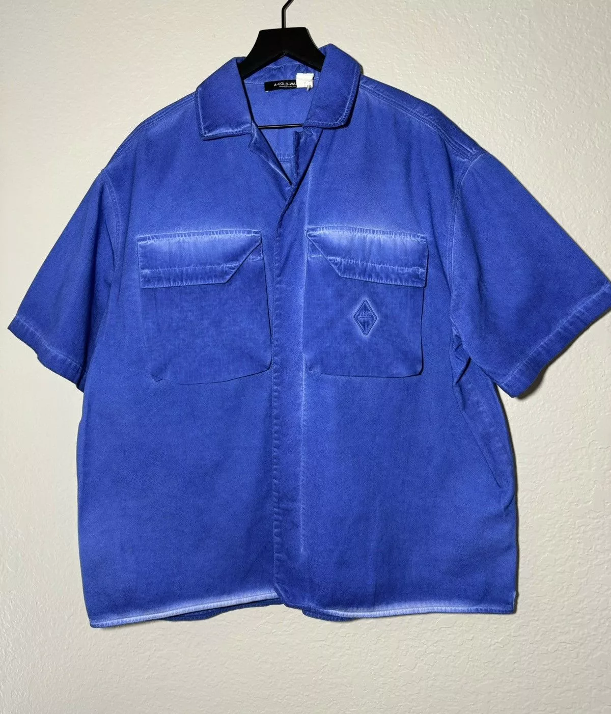 A-COLD-WALL* Shirts Button Ups A-COLD-WALL* × Samuel Ross A Cold Wall Button Down Shirt Blue Faded Oversized Pockets