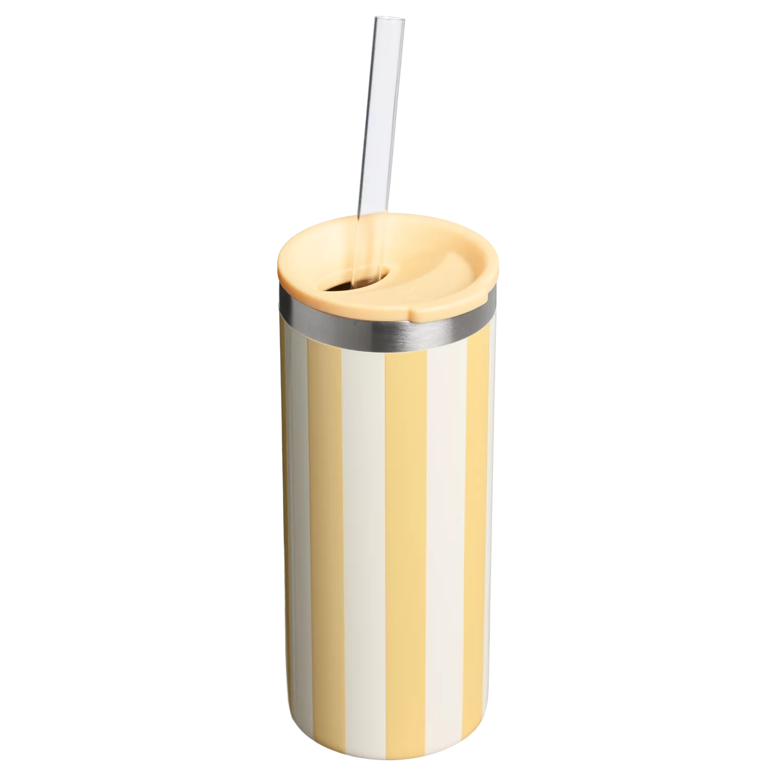 Stanley 10 OZ Everyday Slim Can Cooler Cup In Butter Yellow Stripe From The Oasis Collection