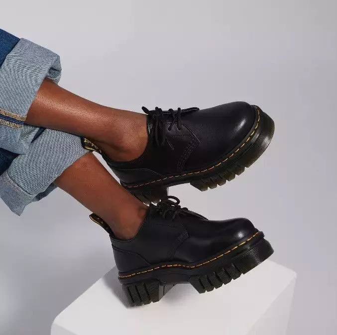 Dr. Martens Casual Leather Shoes Dr. Martens AUDRICK PLATFORM DERBYS Black