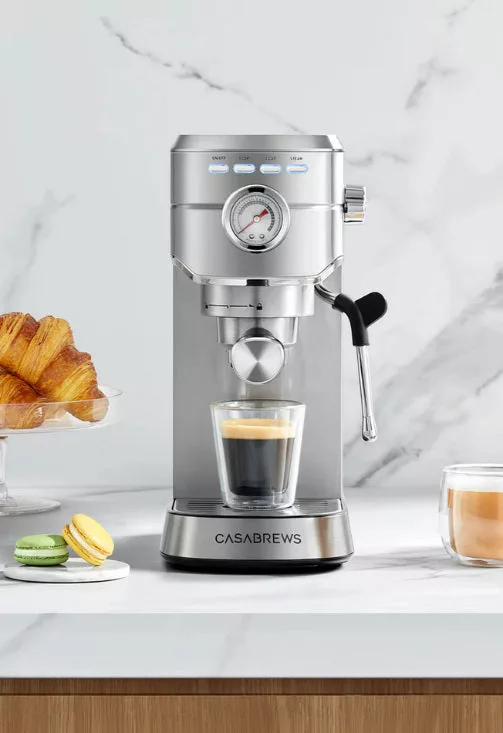 Silver Semi Auto Espresso Machine