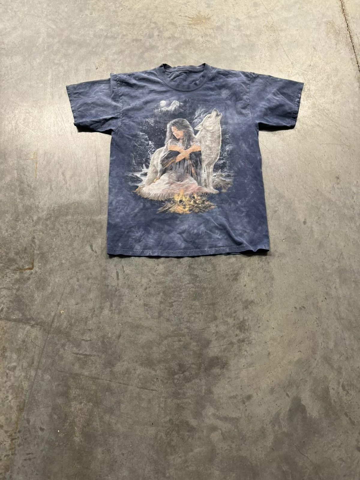 Vintage Short Sleeve T Shirts Vintage The Mountain Wolf Lady Nature Animal Twe Purple