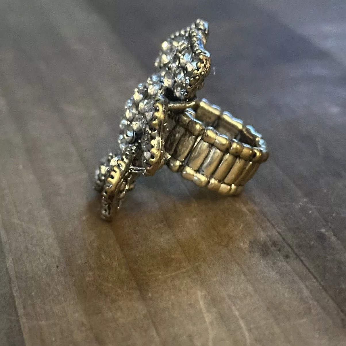 Other Rings Other Large rhinestone flower stretch ring Silver