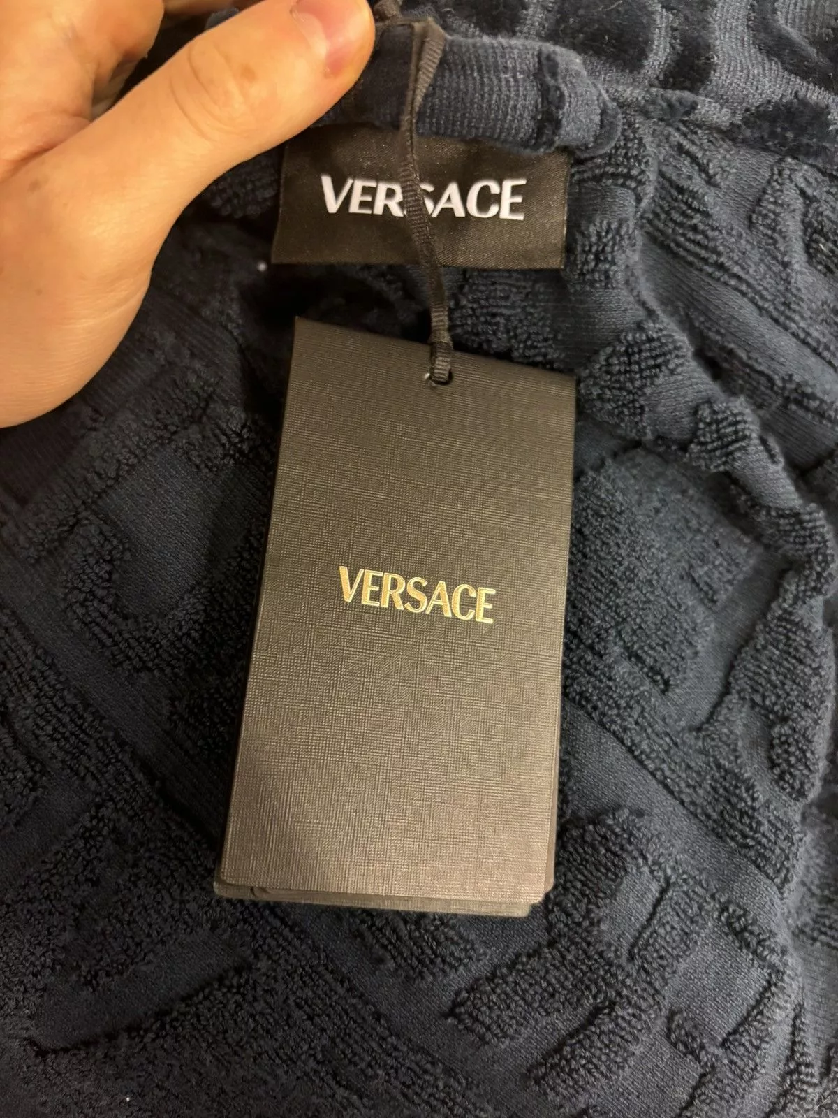 Versace Miscellaneous Versace La Greca Embroidered Sequence Robes Green