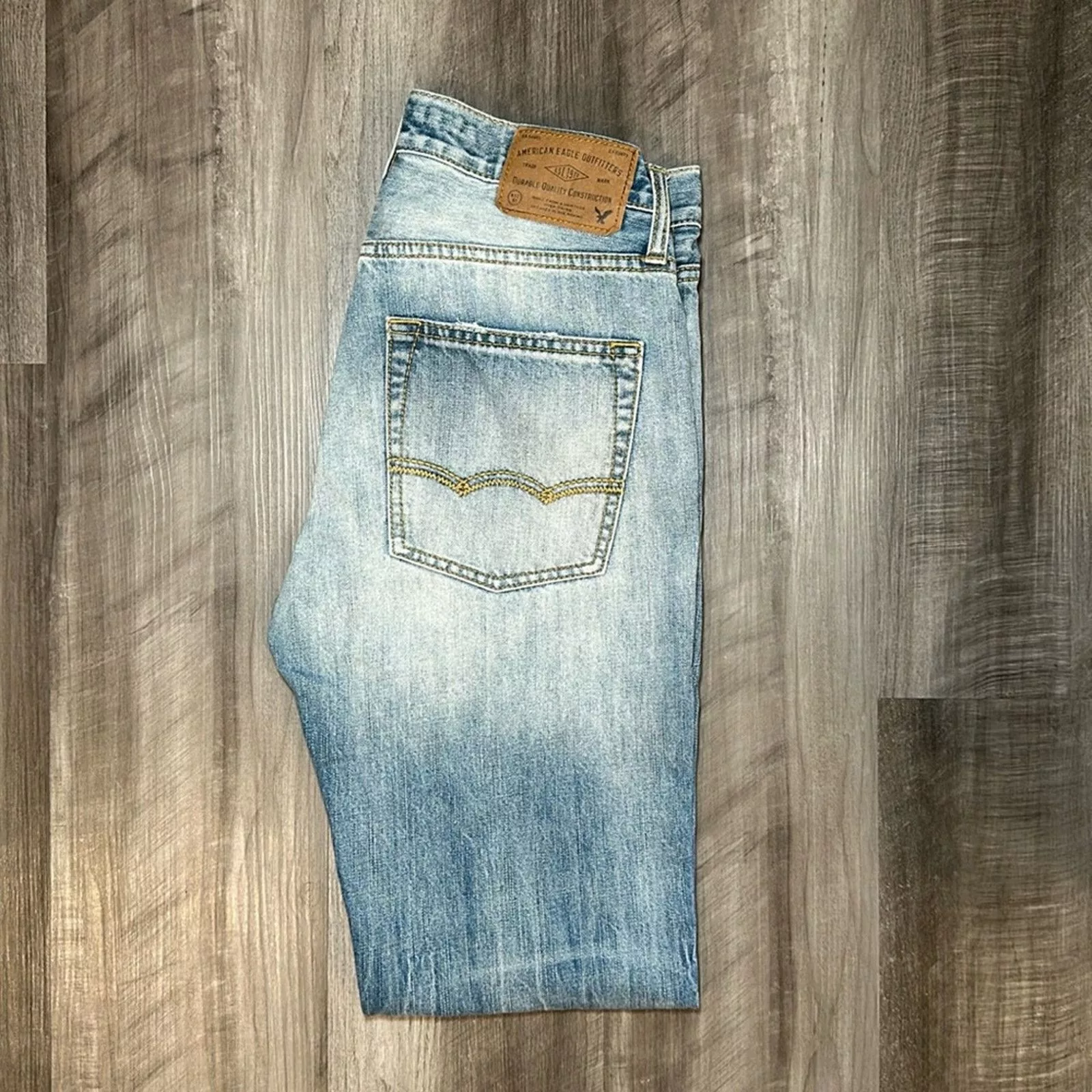 American Eagle Outfitters Denim American Eagle Outfitters American Eagle Distressed Slim Straight Jeans - 29x32 Blue