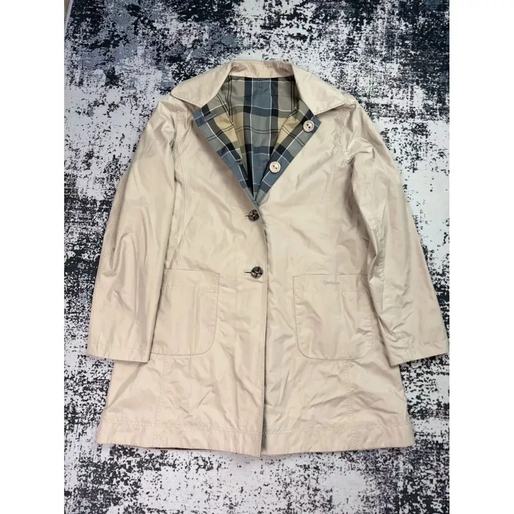 Barbour Coats Barbour Reverseable Full pattern coat Beige Size 42 fit L/XL