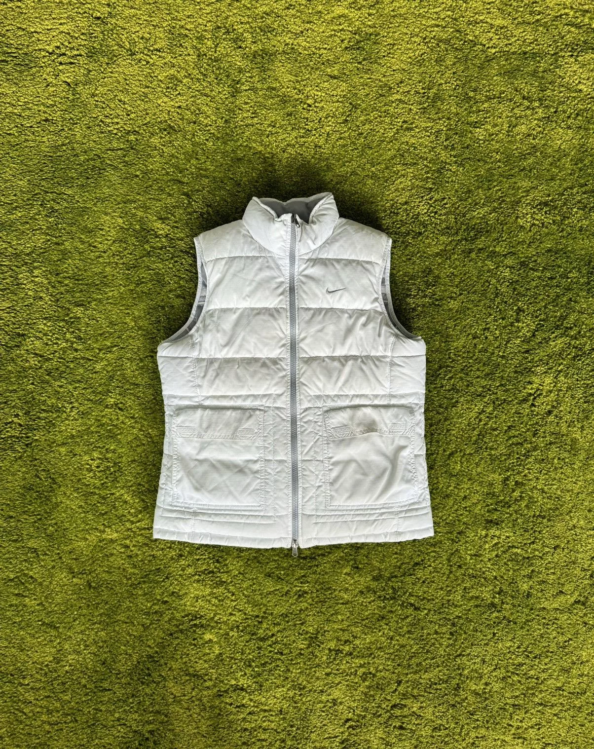 Nike Vests Nike × Vintage Nike 90s vintage swoosh logo reversible puffer down vest Gray Streetwear