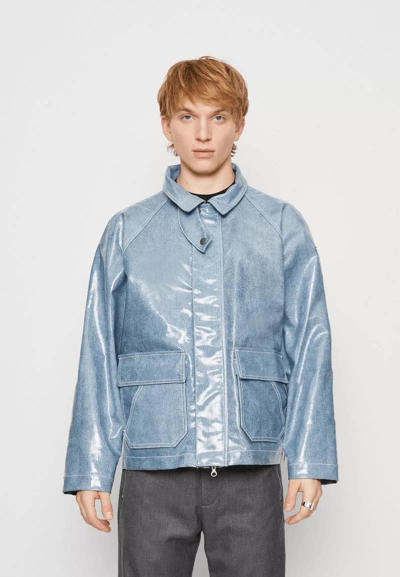 Diesel Denim Jackets NEW Diesel D-Sury Man Shirt Colar Jacket Coated Denim Blue