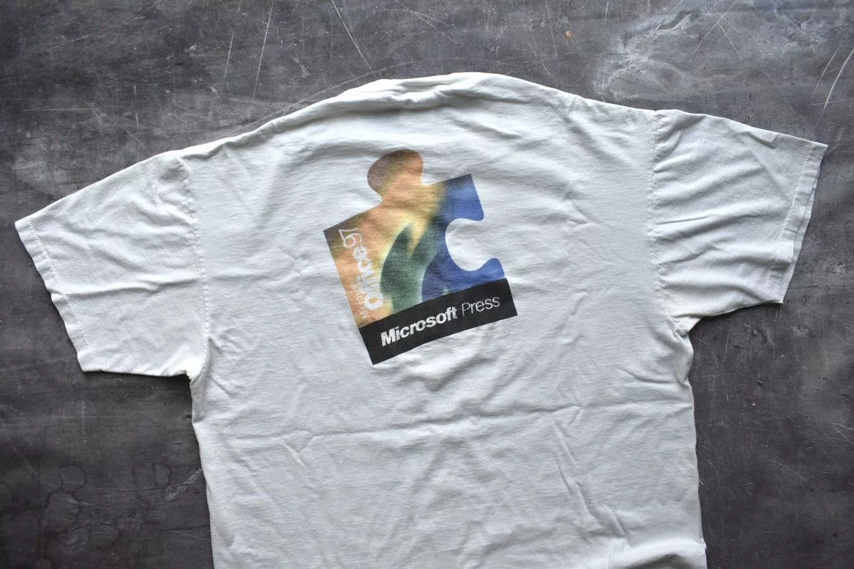 Microsoft Short Sleeve T Shirts Microsoft × Vintage Vintage 90s Borders X Microsoft Promo T-Shirt (XL) White