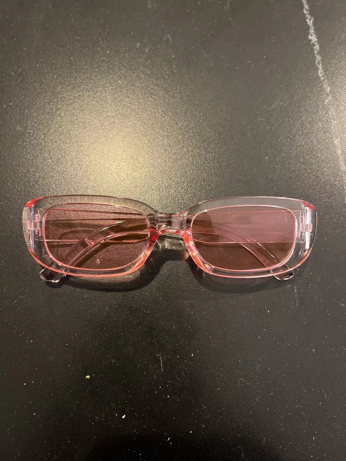 Japanese Brand Sunglasses Japanese Brand Clear sunglasses pink lenses White