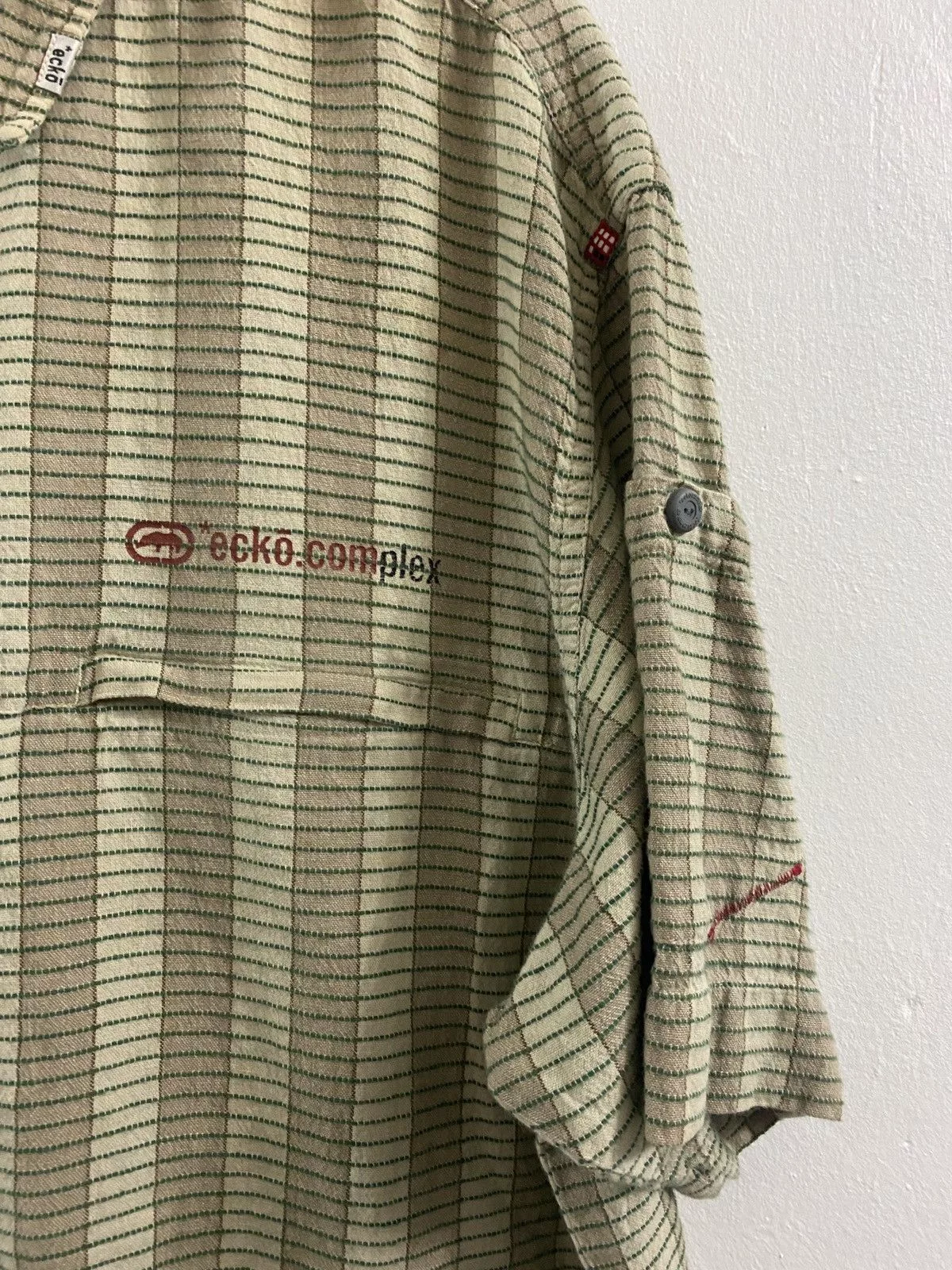 Ecko Unltd. Shirts Button Ups Ecko Unltd. Ecko.Complex Streewear Multi Pocket Shirt Brown Vintage