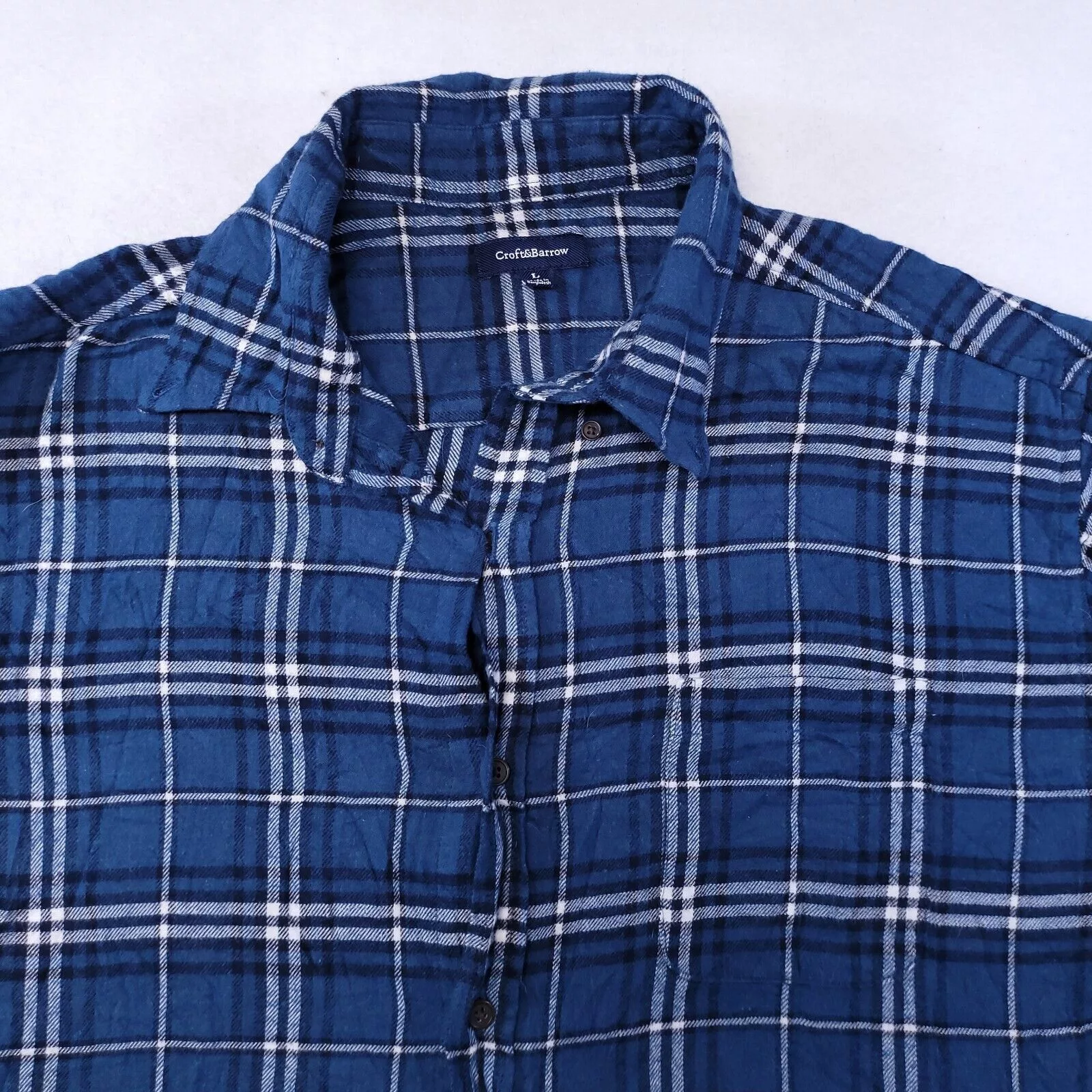 Croft & Barrow Shirts Button Ups Croft & Barrow Tartan Flannel Shirt Mens Size Large L Blue