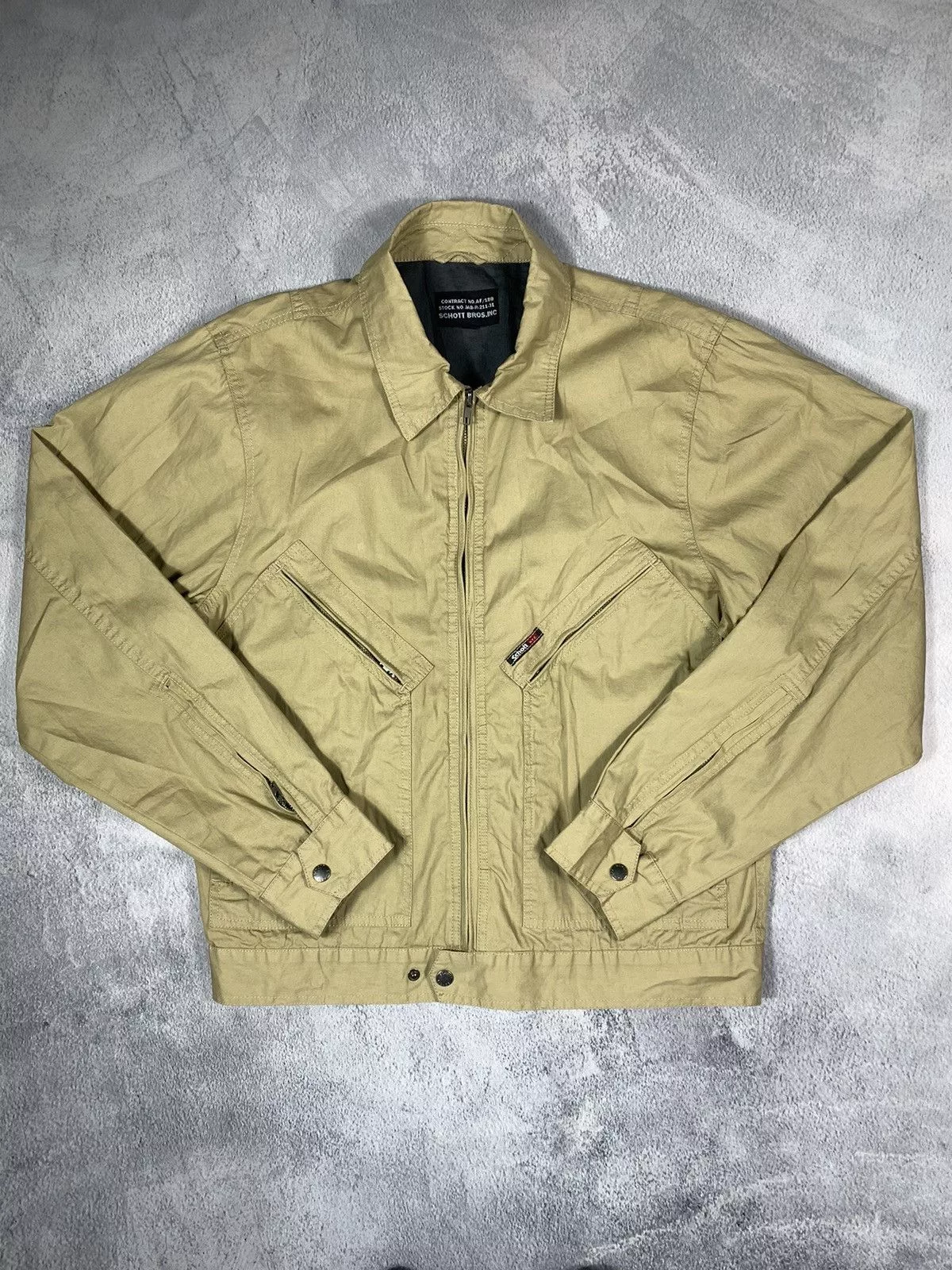 Schott Light Jackets Schott × Vintage Vintage 90s Schott military workwear style jacket size XL Beige Streetwear