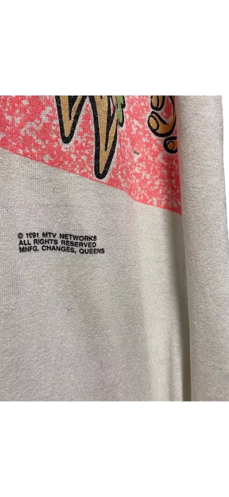 Changes Short Sleeve T Shirts Changes × Nickelodeon × Vintage Vintage 1991 Ren & Stimpy Nickelodeon T Shirt Size XL White