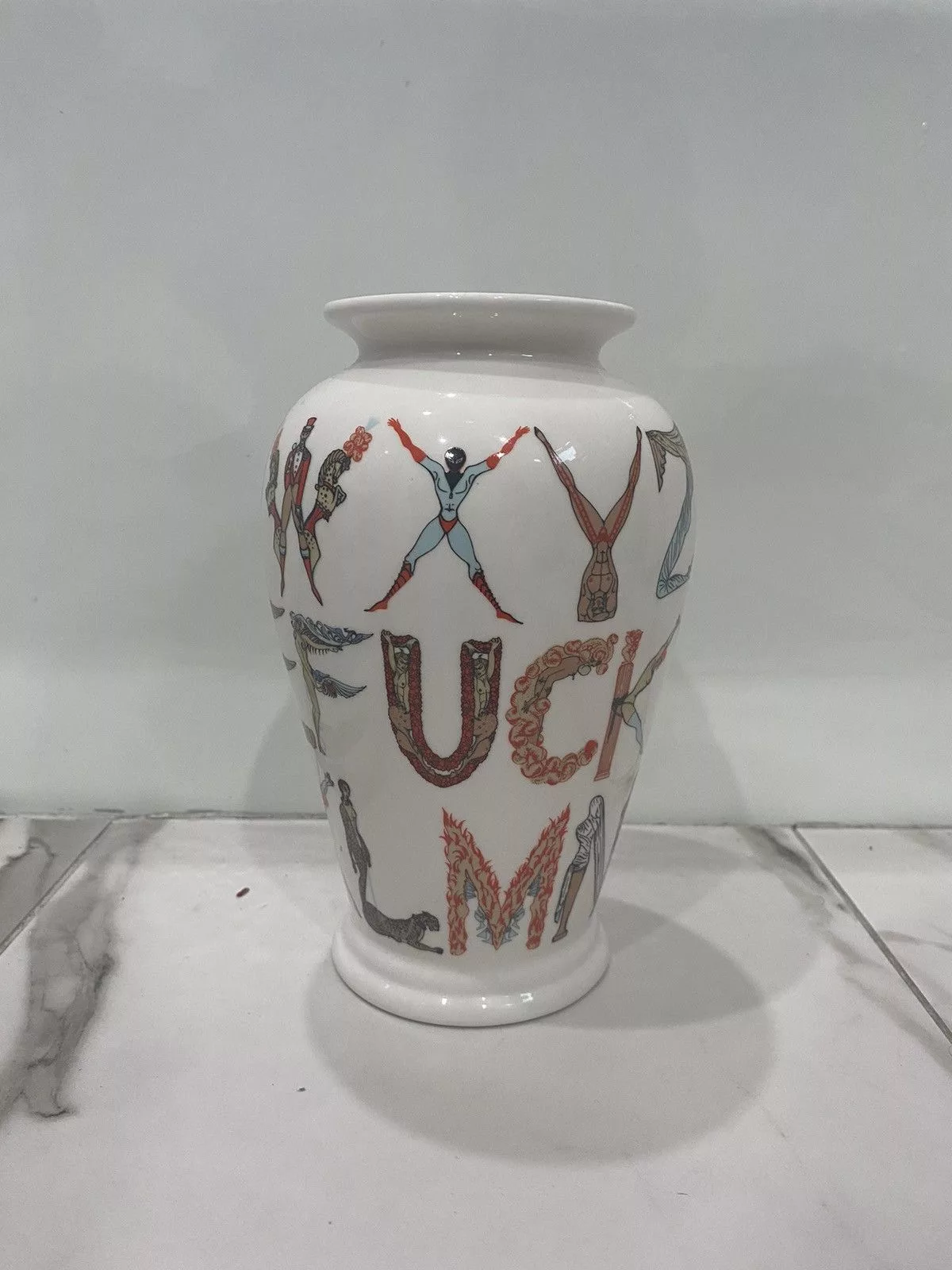 Supreme Supreme Supreme Alphabet Vase White