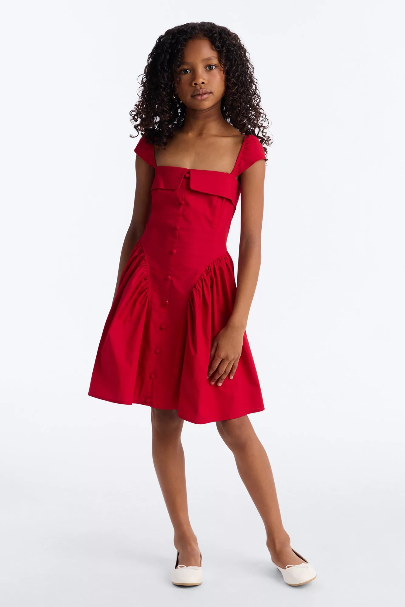 Mini Cleodora Poplin Mini Dress - Red