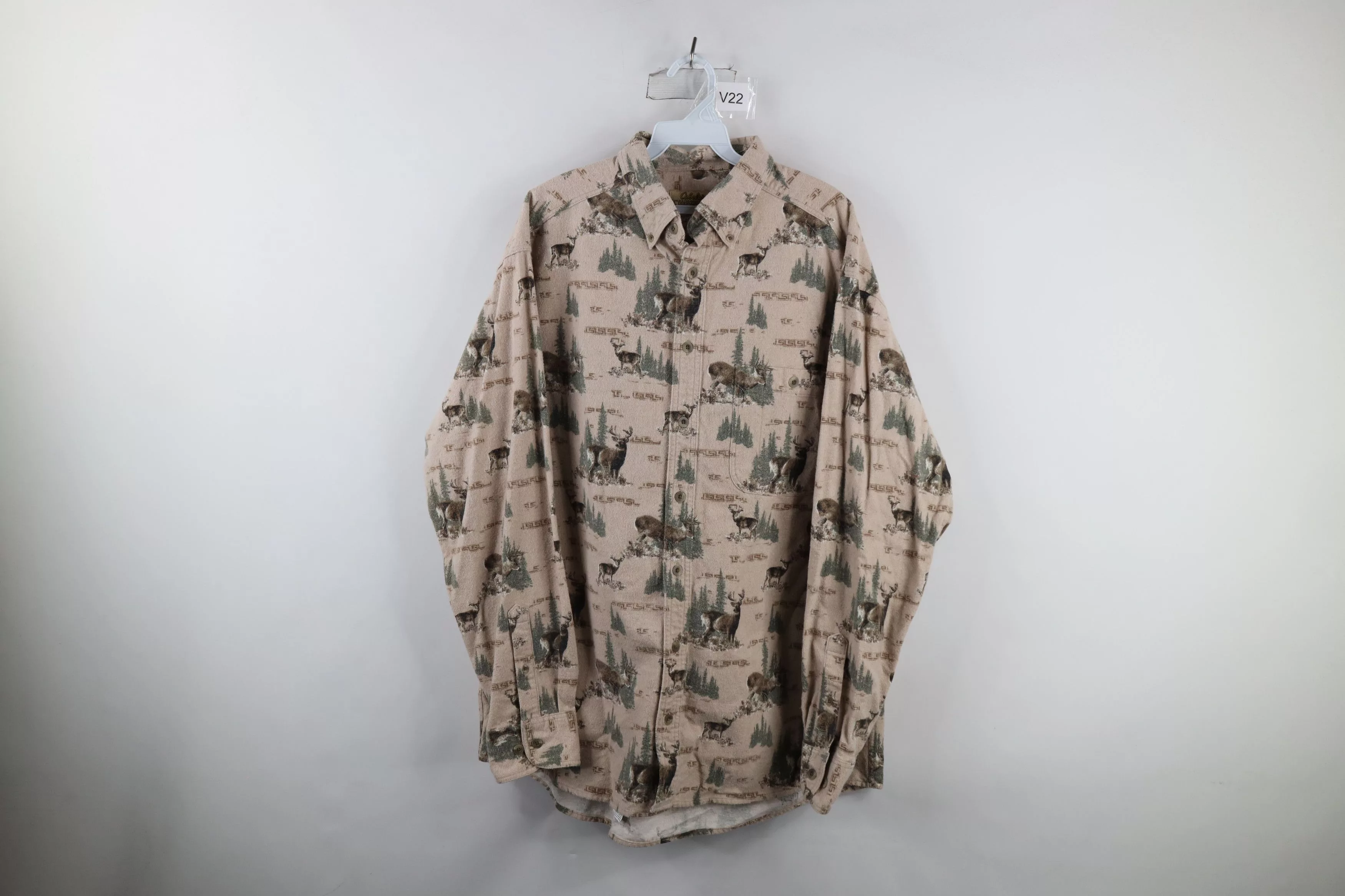 Cabelas Shirts Button Ups Cabelas × Vintage Vintage 90s Cabelas Deer Buck Chamois Cloth Button Shirt Multi