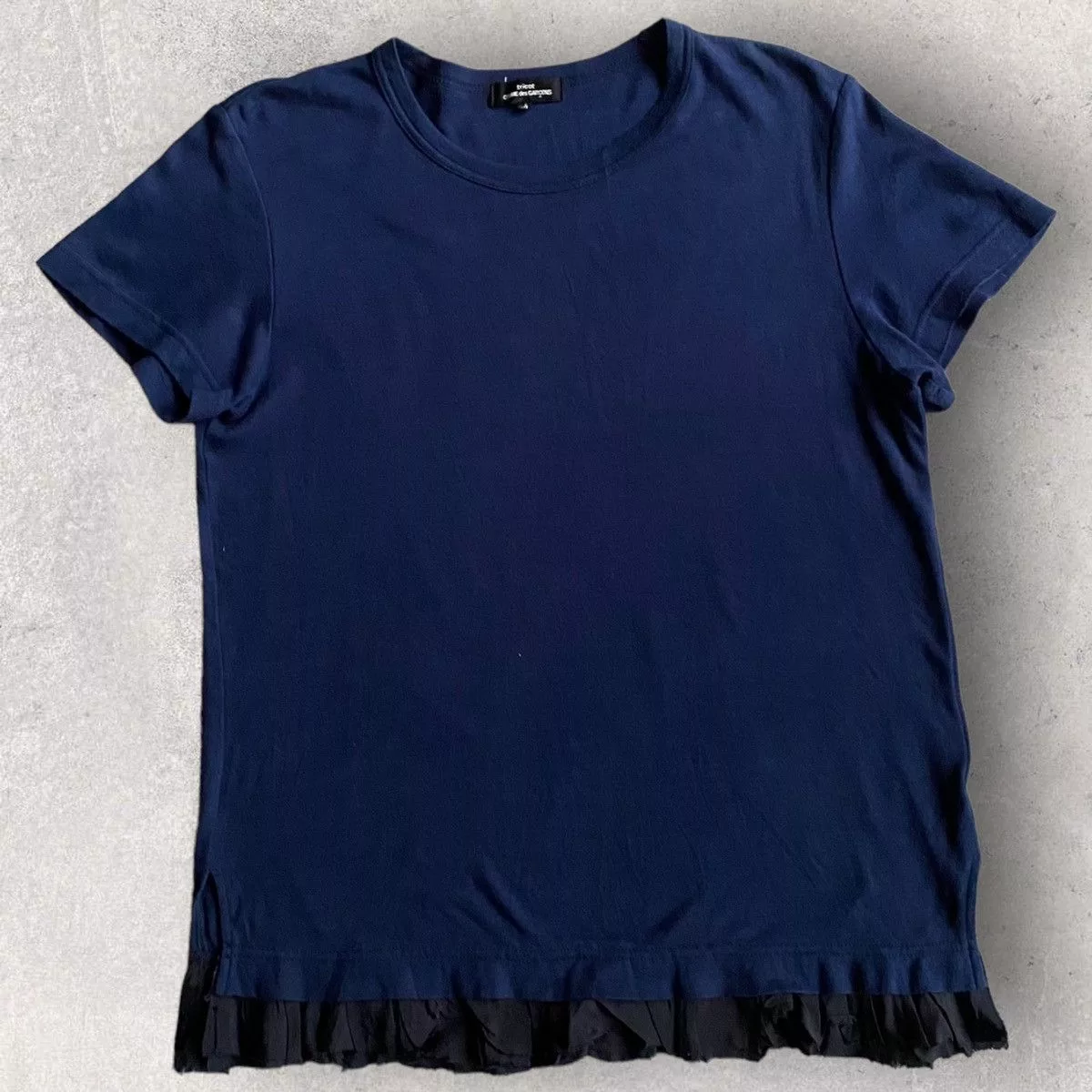 Comme des Garcons Short Sleeve T Shirts Comme des Garcons Tricot CDG Raffle Hem Tee Blue