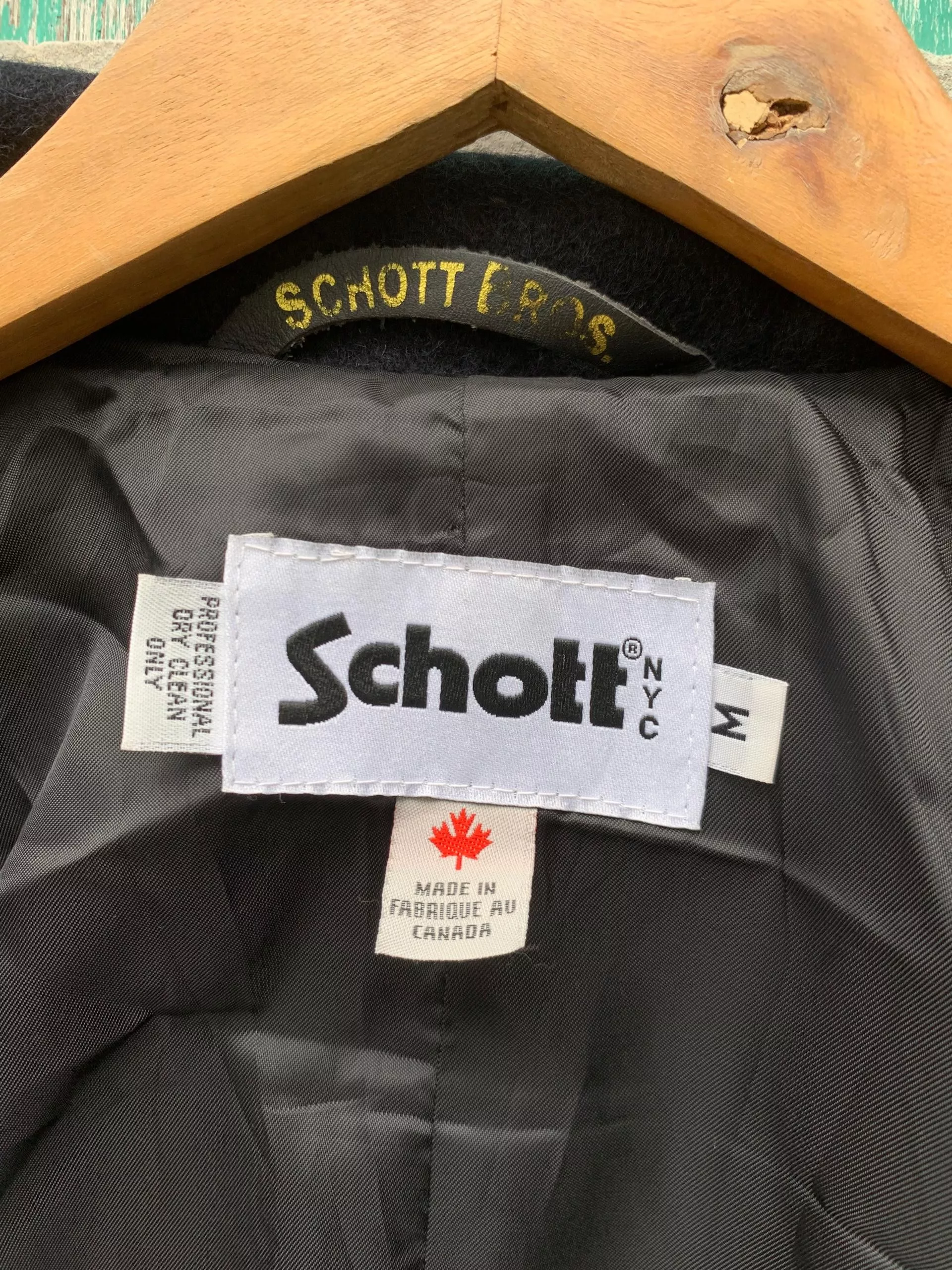 Schott Light Jackets Vintage Schott Bros Canada Black Button Jacket