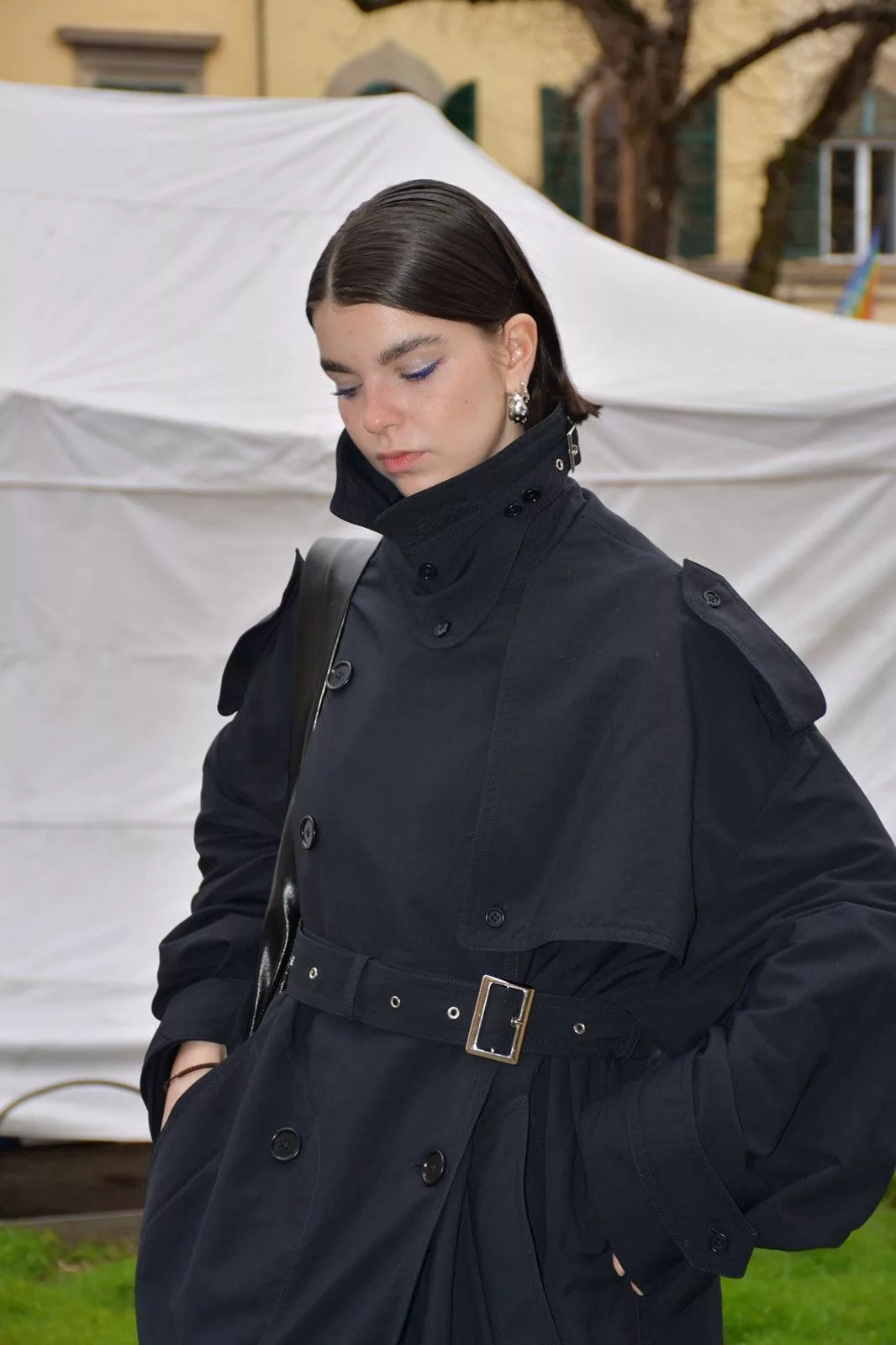 Designer Coats Designer Dark Navy Trench Coat Blue